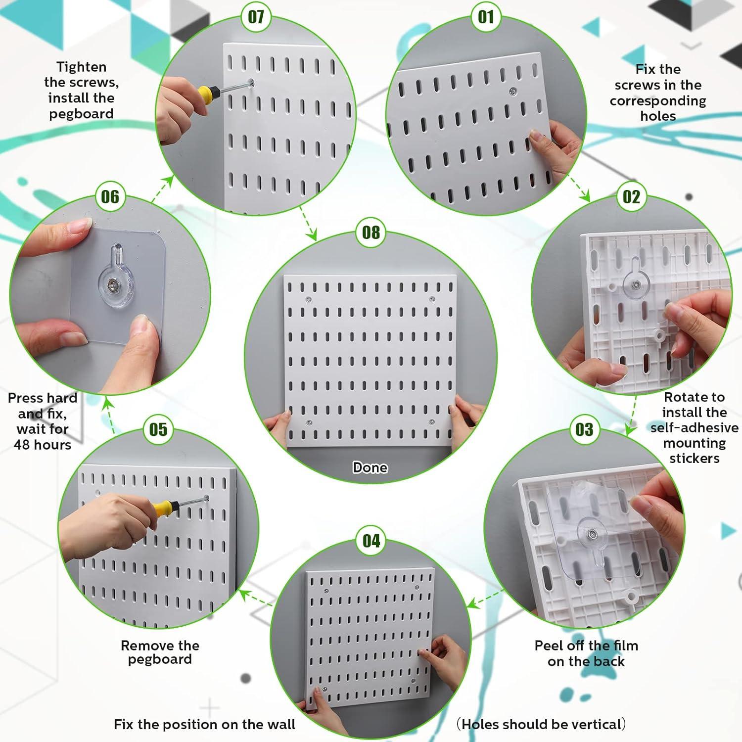 Kit de Tablero Perforado 17 Piezas Unittype Blanco 84x56cm