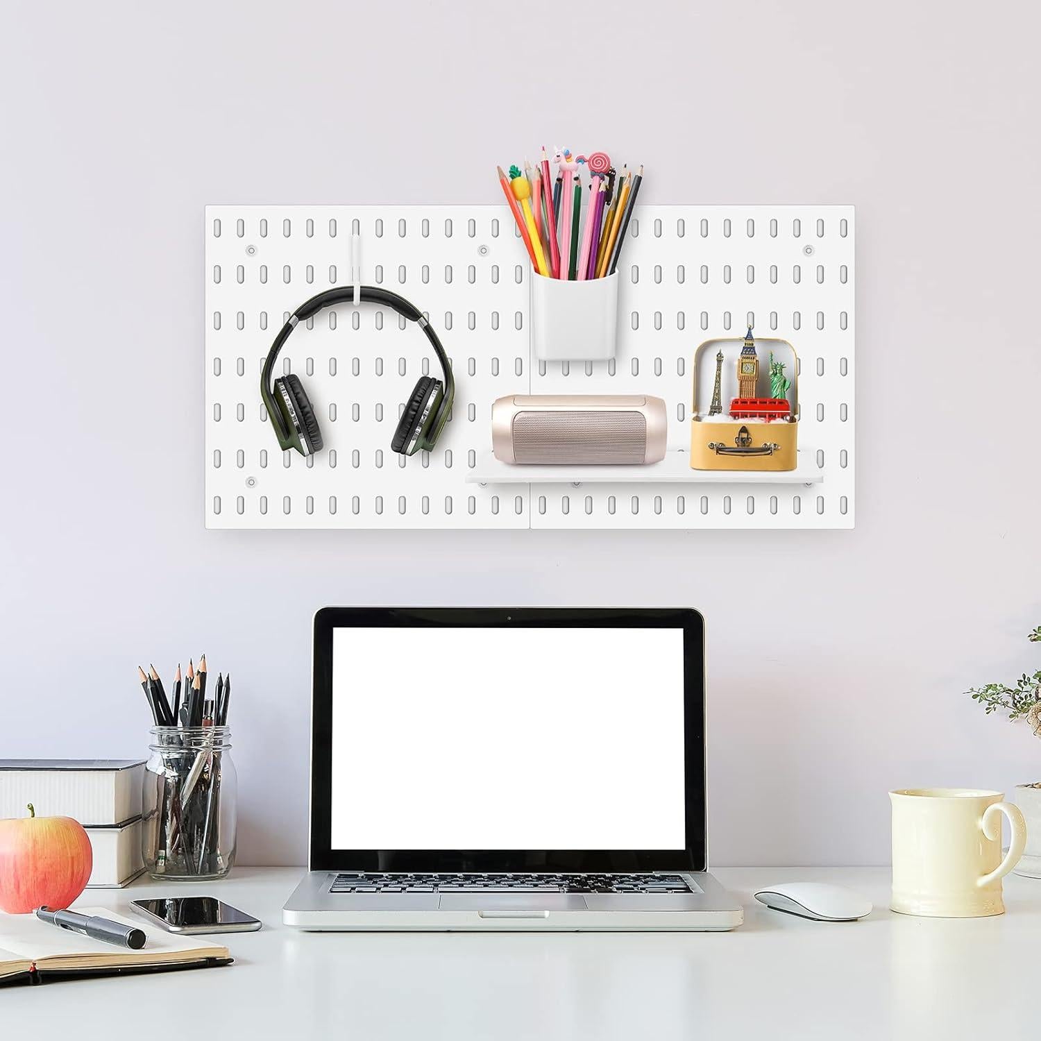 Kit de Tablero Perforado 17 Piezas Unittype Blanco 84x56cm