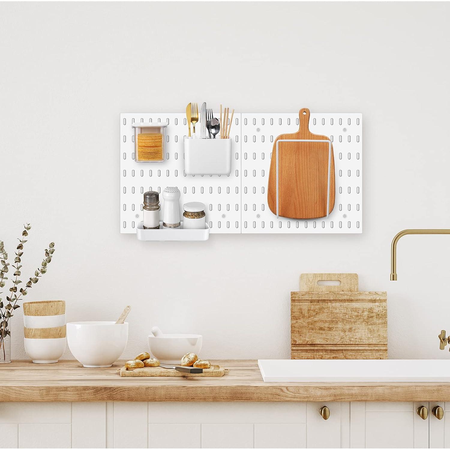 Kit de Tablero Perforado 17 Piezas Unittype Blanco 84x56cm