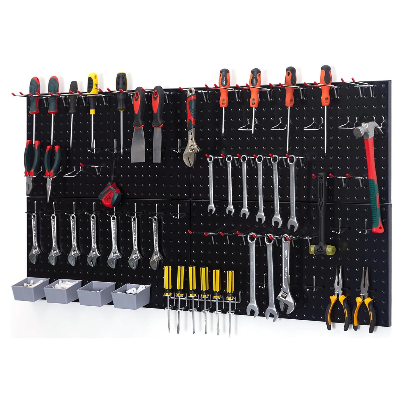 Kit de Paneles de Metal Negro Pegboard Smith 97 Piezas