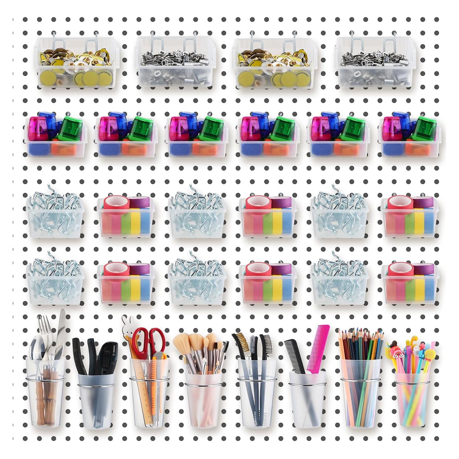 Organizador de Tablero de Clavos Roowest 60 Pcs Transparente