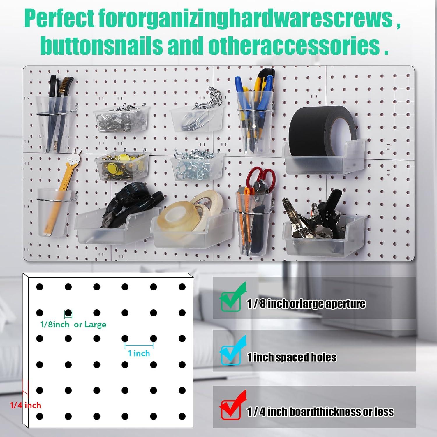 Organizador de Tablero de Clavos Roowest 60 Pcs Transparente