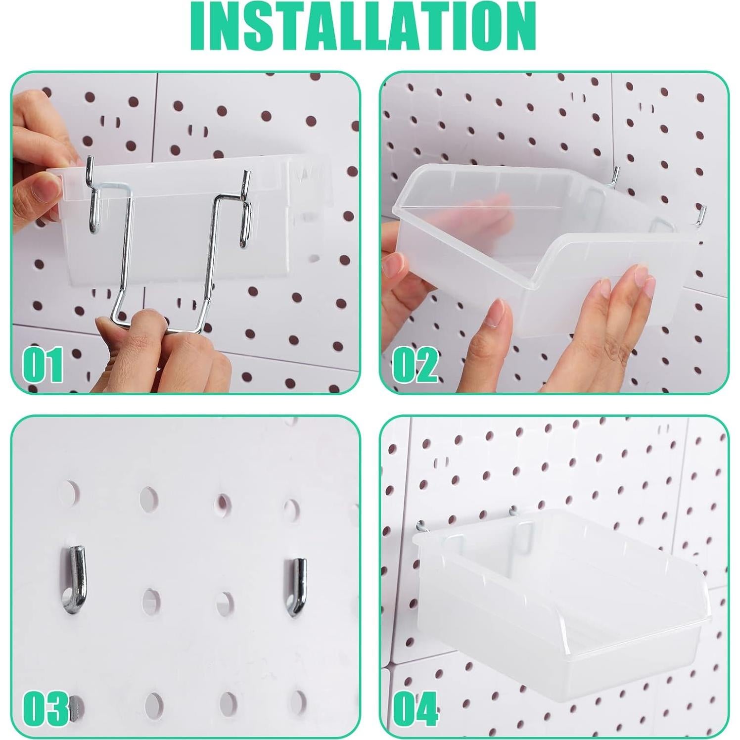 Organizador de Tablero de Clavos Roowest 60 Pcs Transparente
