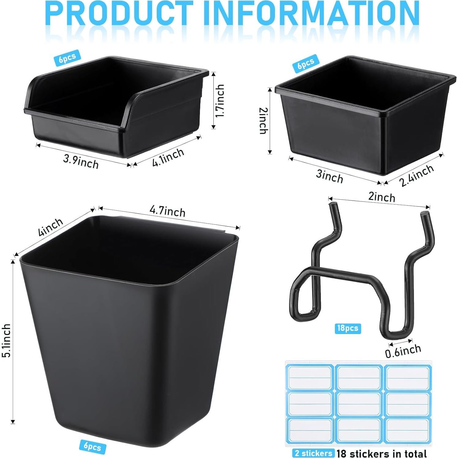 Set de Organizadores de Pared Uiifan 18 Piezas para Tablero de Clavos