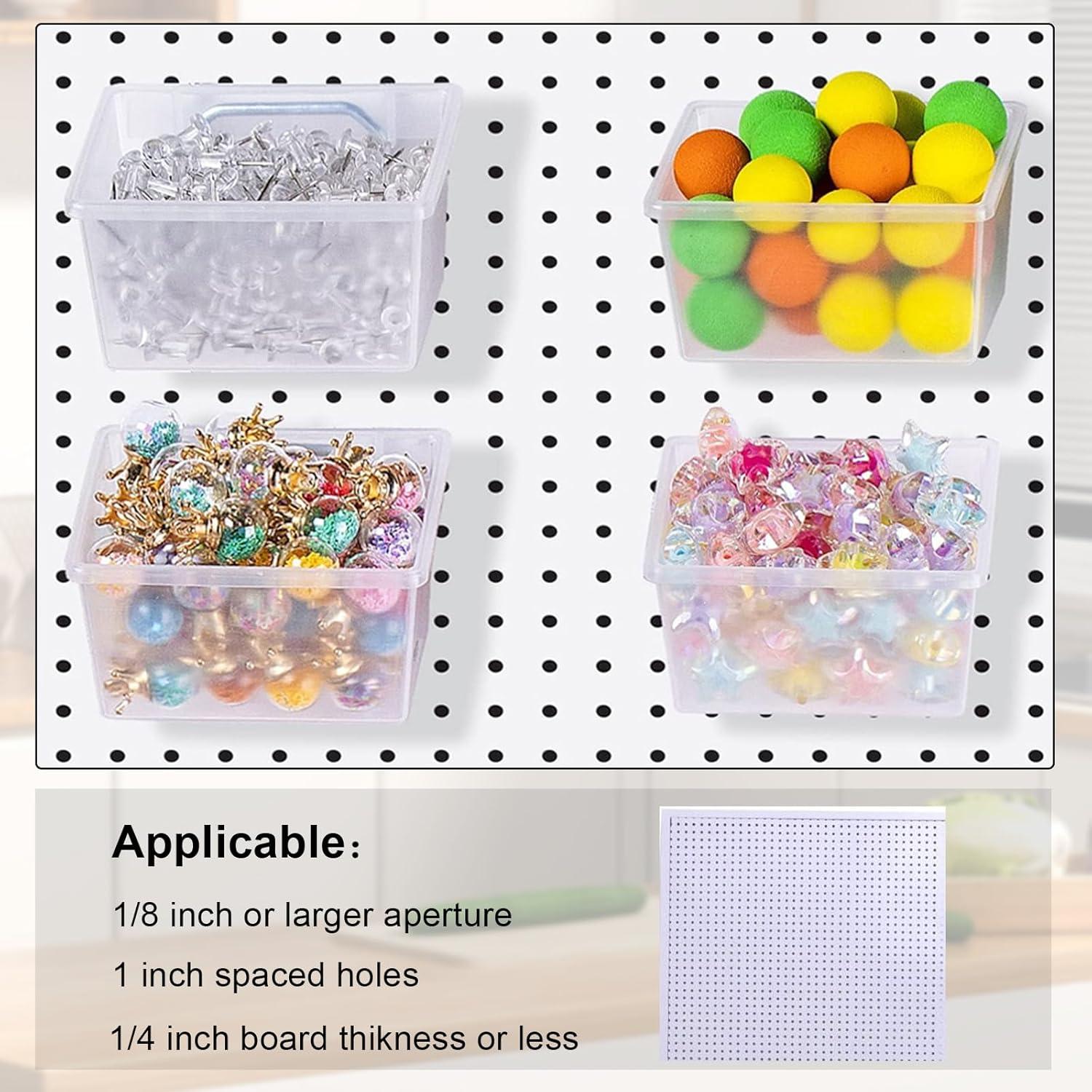 20 Tazas y Contenedores Transparentes Merkaunis para Tablero de Clavos