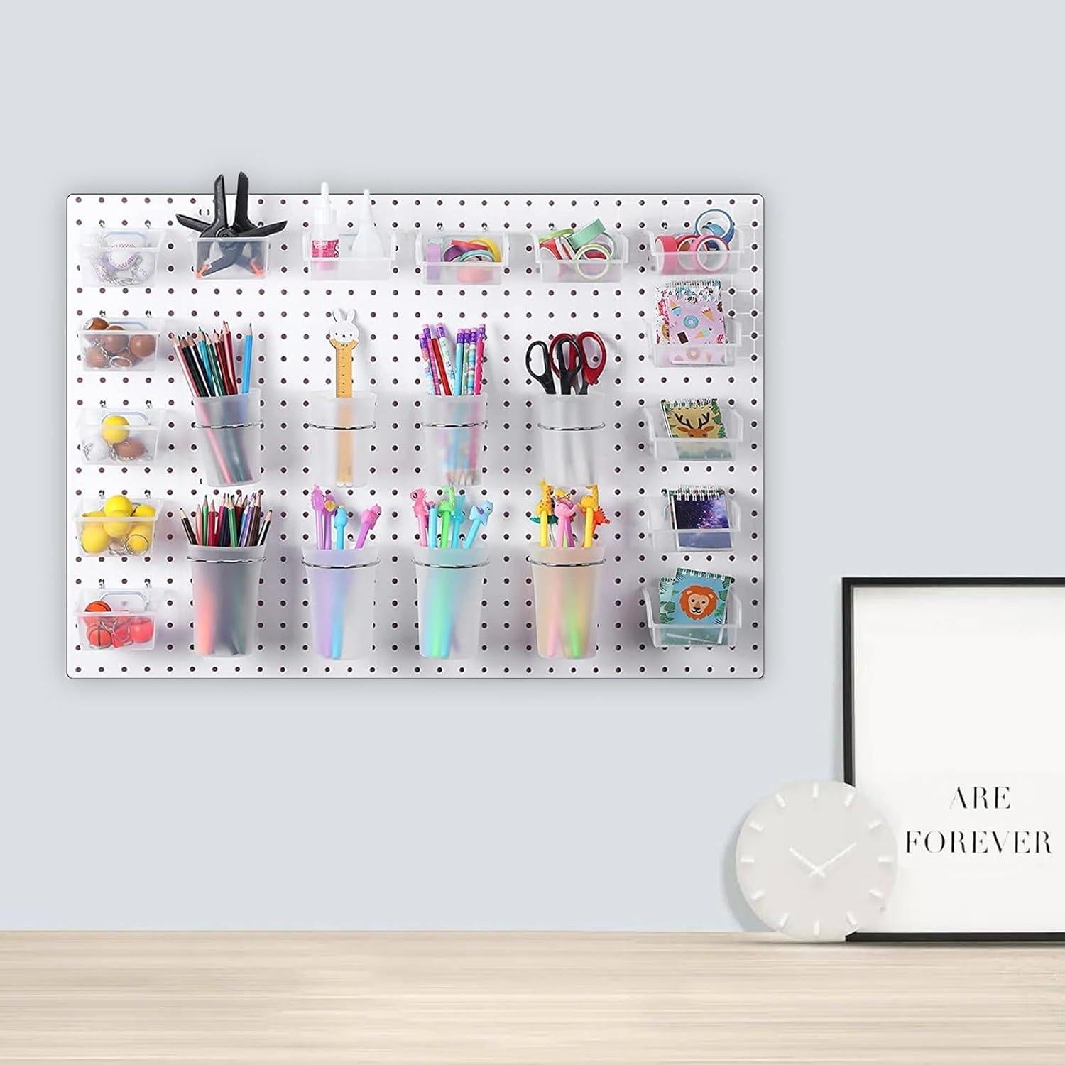 20 Tazas y Contenedores Transparentes Merkaunis para Tablero de Clavos