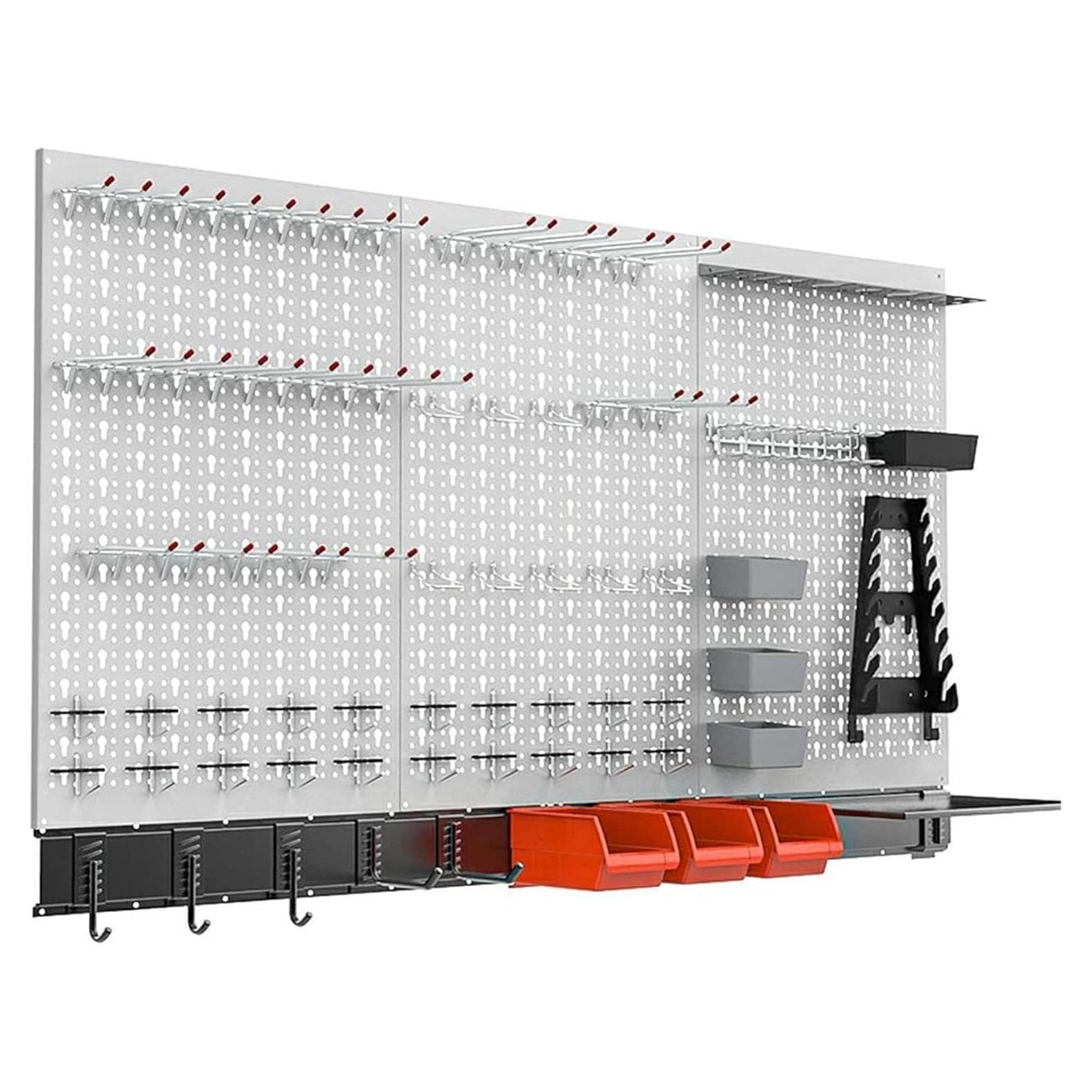 Organizador de Pared TORACK 109 Piezas para Garaje - Panel Perforado