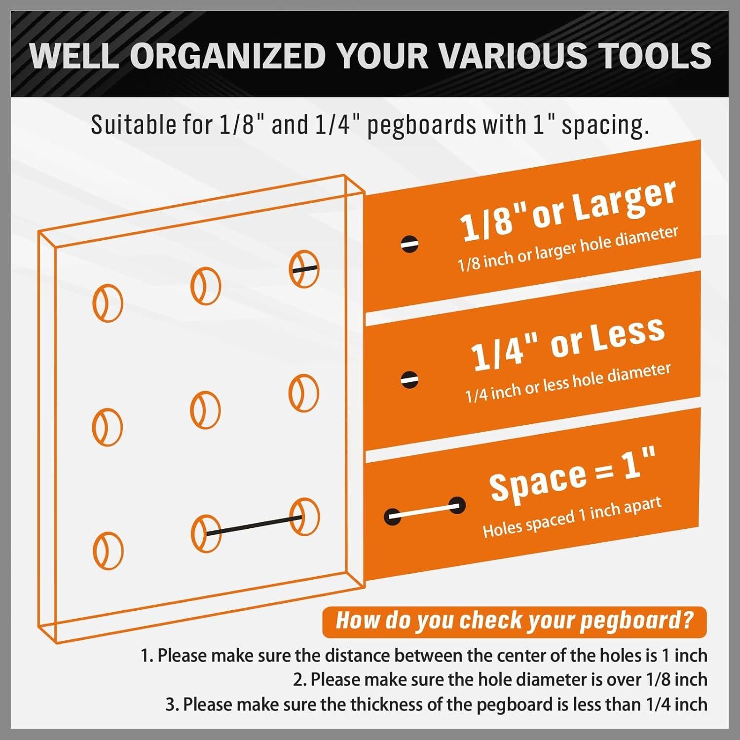 Kit de Ganchos para Tablero Perforado HORUSDY 309 Piezas