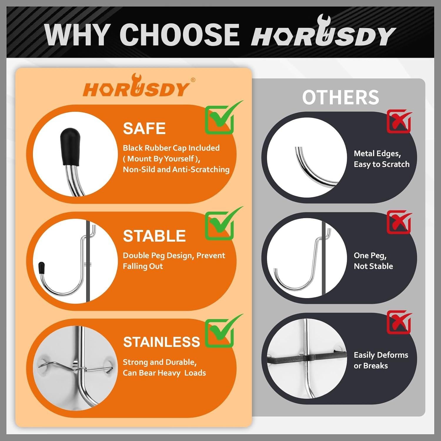 Kit de Ganchos para Tablero Perforado HORUSDY 309 Piezas