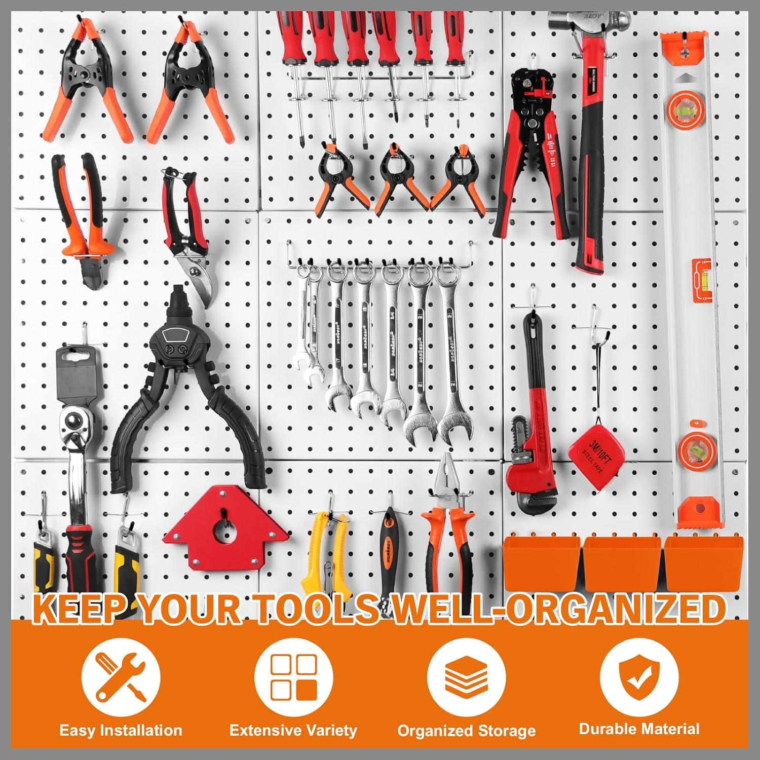 Kit de Ganchos para Tablero Perforado HORUSDY 309 Piezas