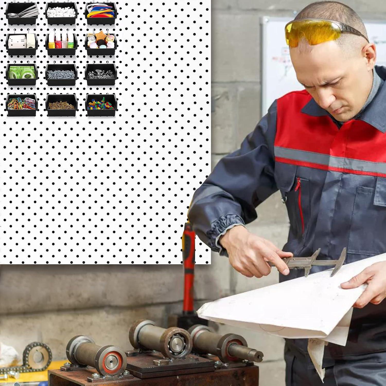 Foraineam 16 Contenedores para Tablero Perforado con Ganchos Metal