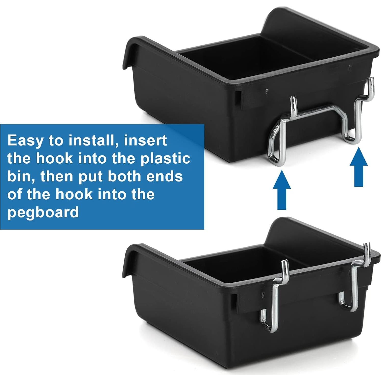 Foraineam 16 Contenedores para Tablero Perforado con Ganchos Metal