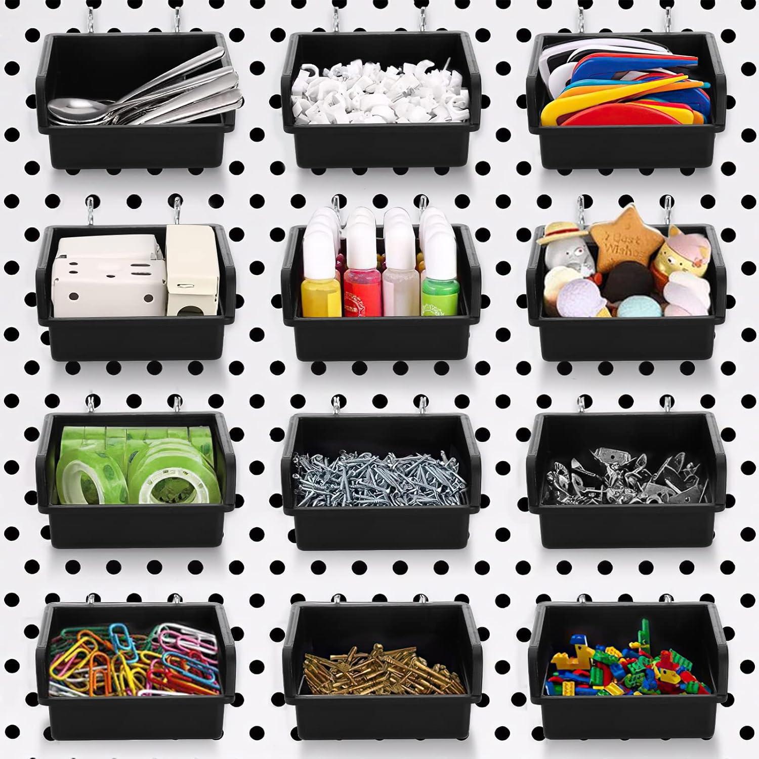 Foraineam 16 Contenedores para Tablero Perforado con Ganchos Metal