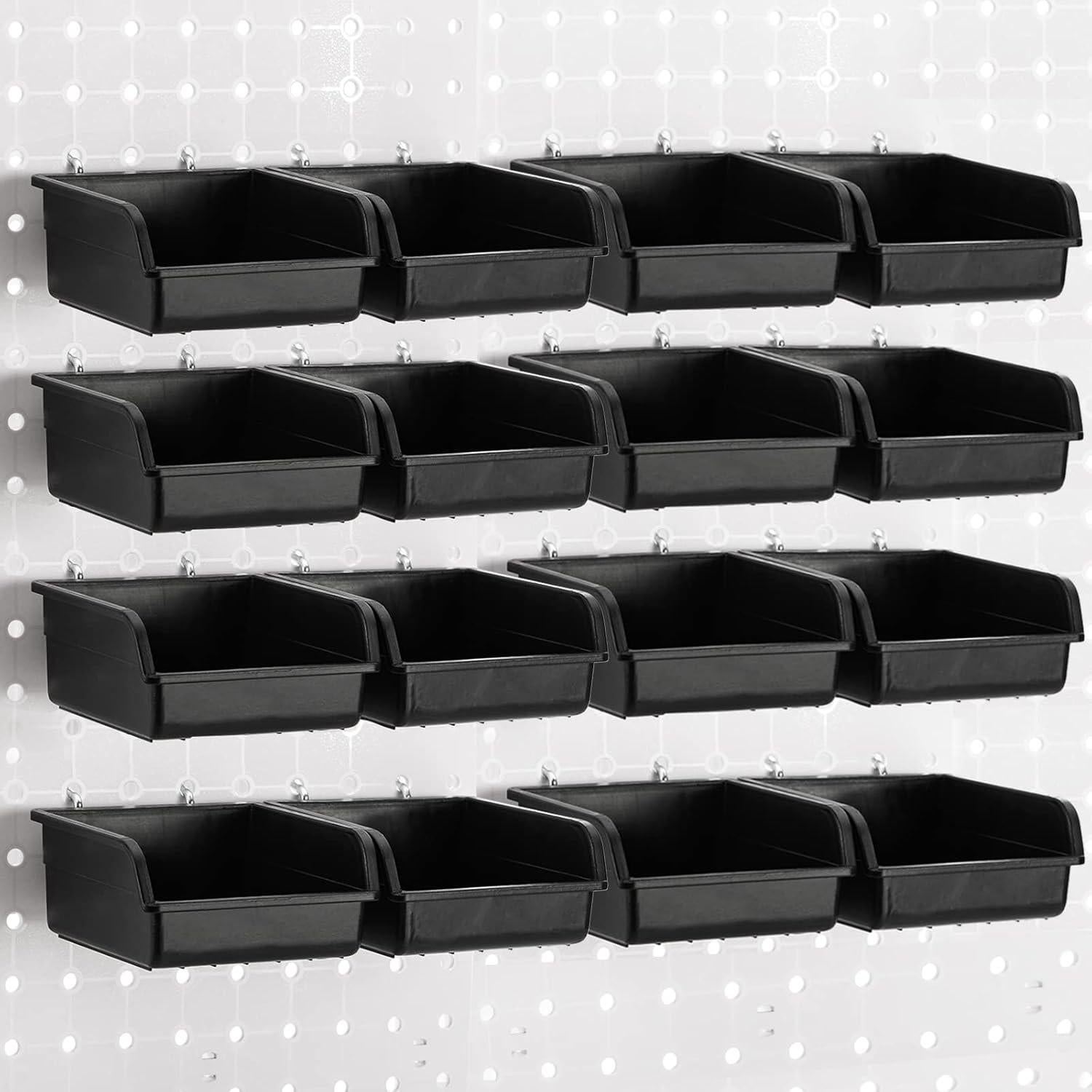 Foraineam 16 Contenedores para Tablero Perforado con Ganchos Metal