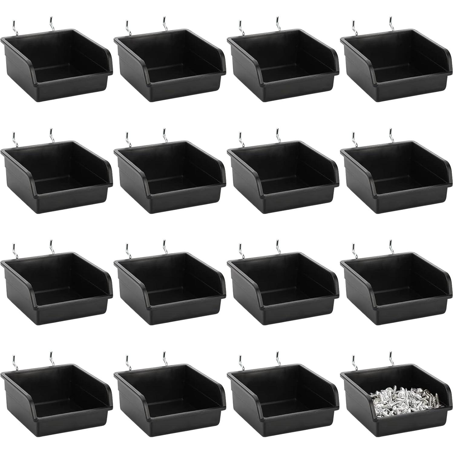 Foraineam 16 Contenedores para Tablero Perforado con Ganchos Metal