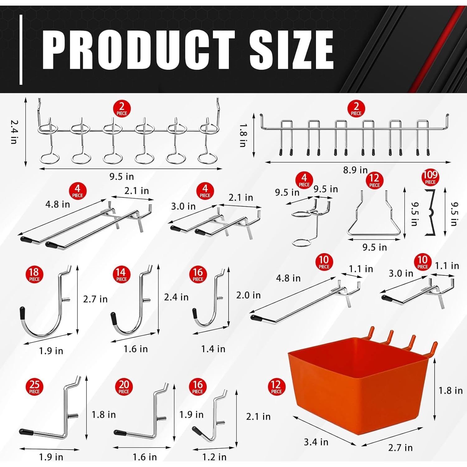 Kit de Ganchos para Tablero de Clavos C&T 278 Piezas 2.21 kg