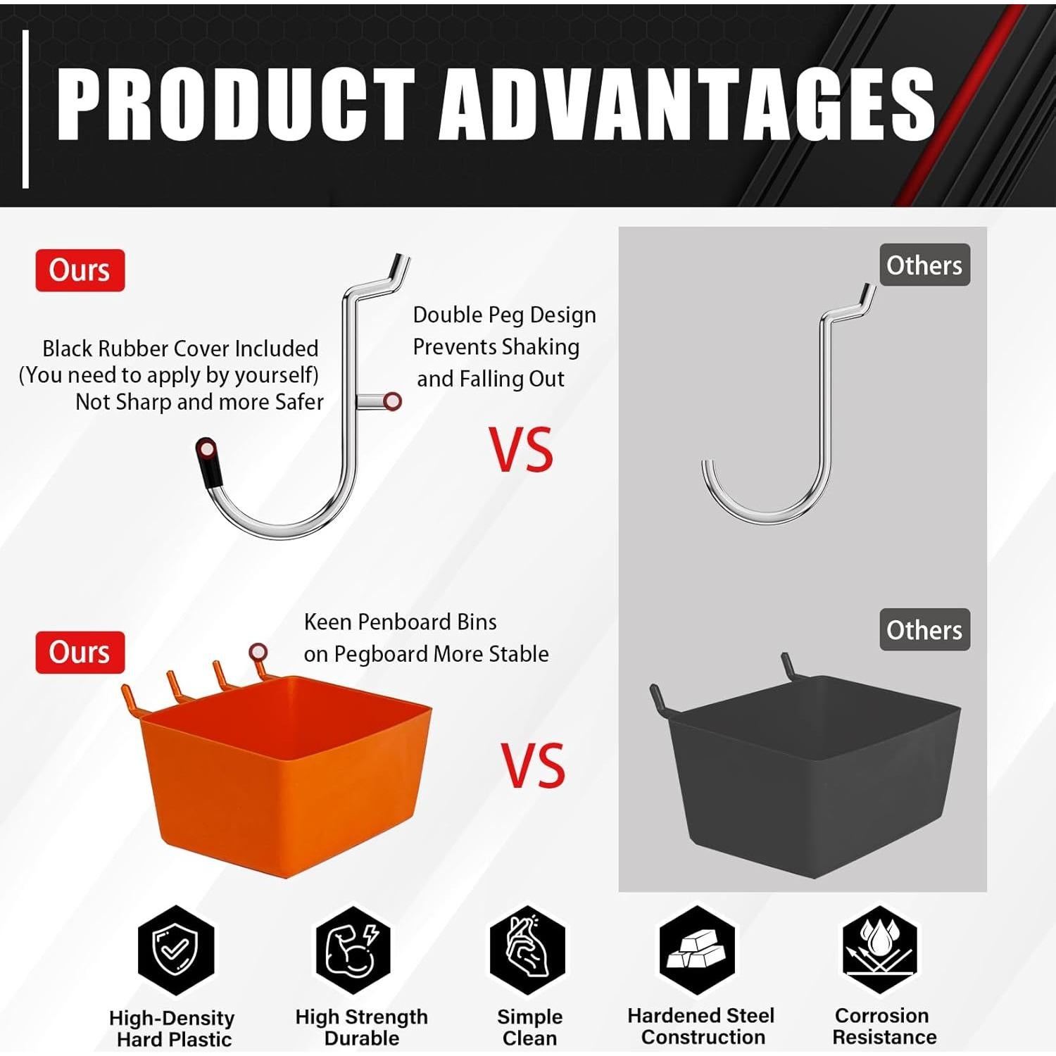 Kit de Ganchos para Tablero de Clavos C&T 278 Piezas 2.21 kg