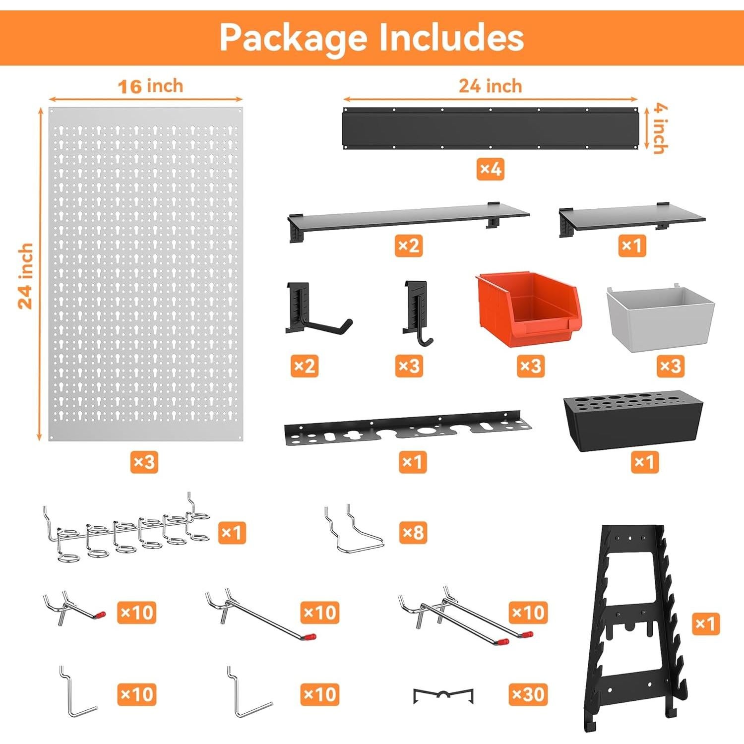 Kit Organizador de Herramientas de Pared WALMANN 113 Piezas