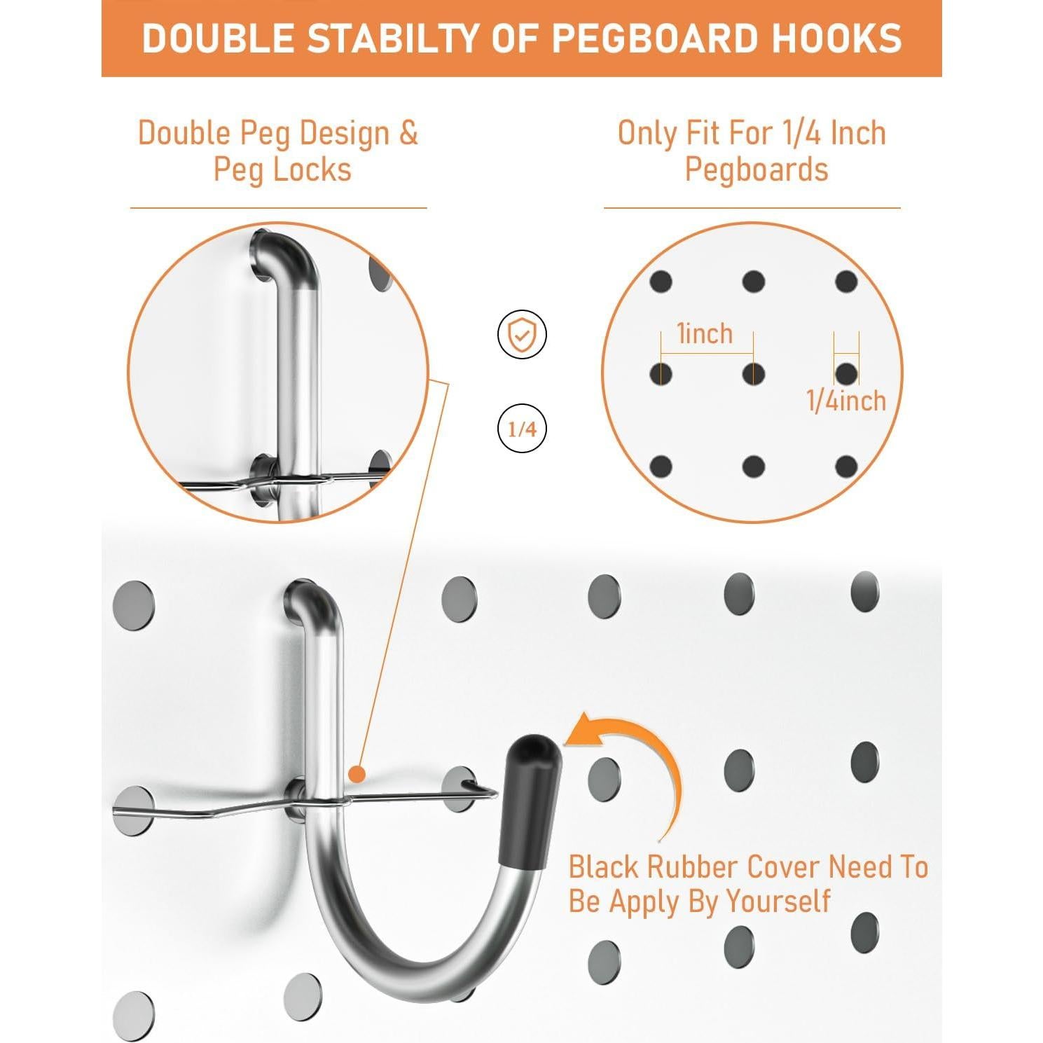 Ganchos para Tablero de Clavos INCLY 170 Piezas Alta Resistencia