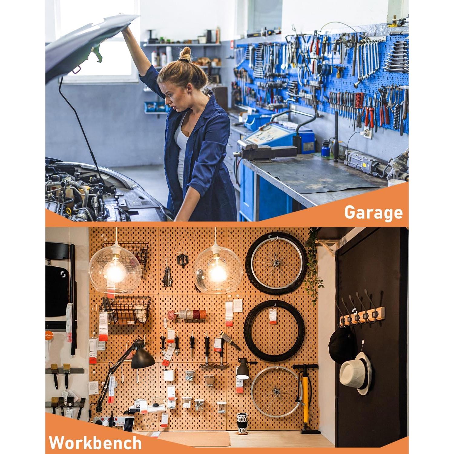 Ganchos para Tablero de Clavos INCLY 170 Piezas Alta Resistencia