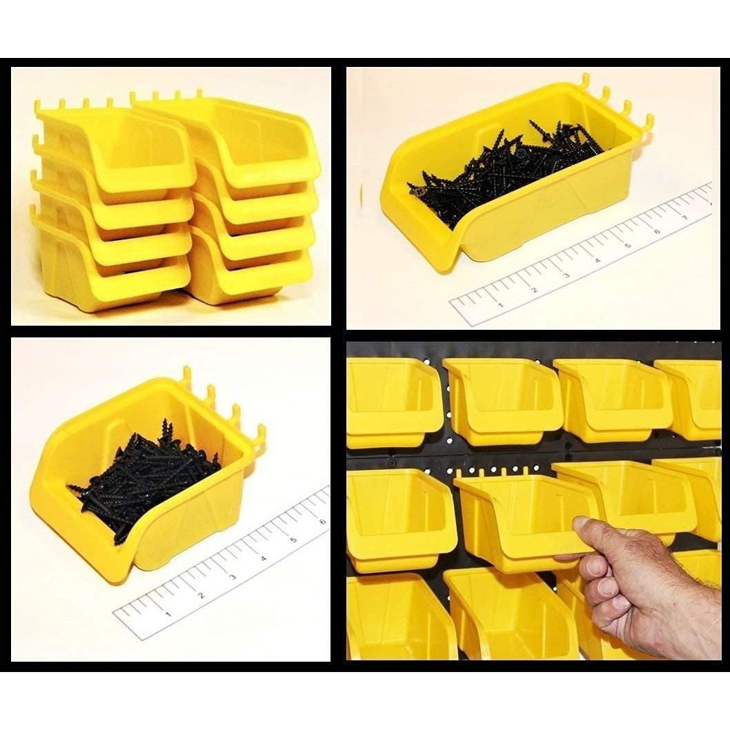 Kit de Bins WallPeg para Tablero de Clavos - 4 Grandes y 4 Medianos