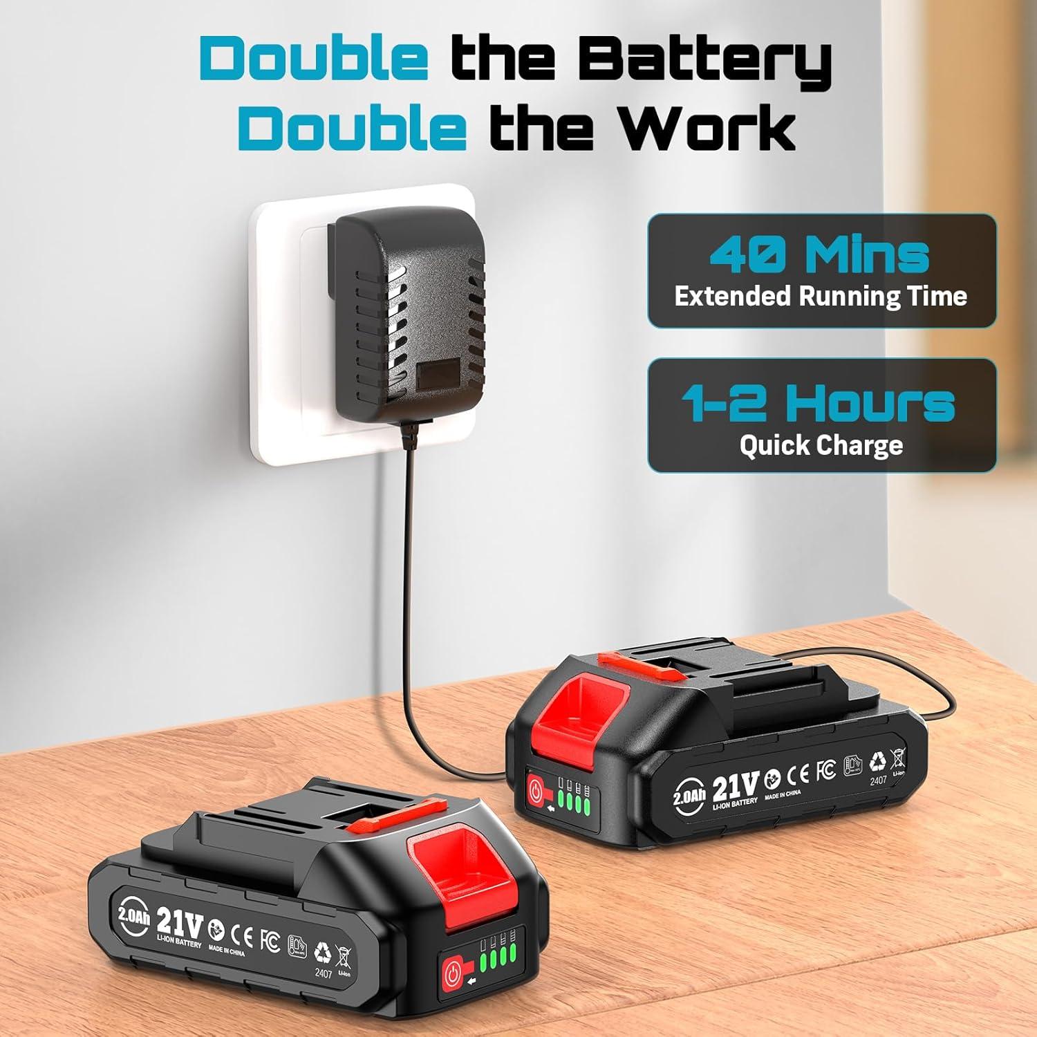 Sierra de Calar Inalámbrica Seesii 21V con 2 Baterías 2.0Ah