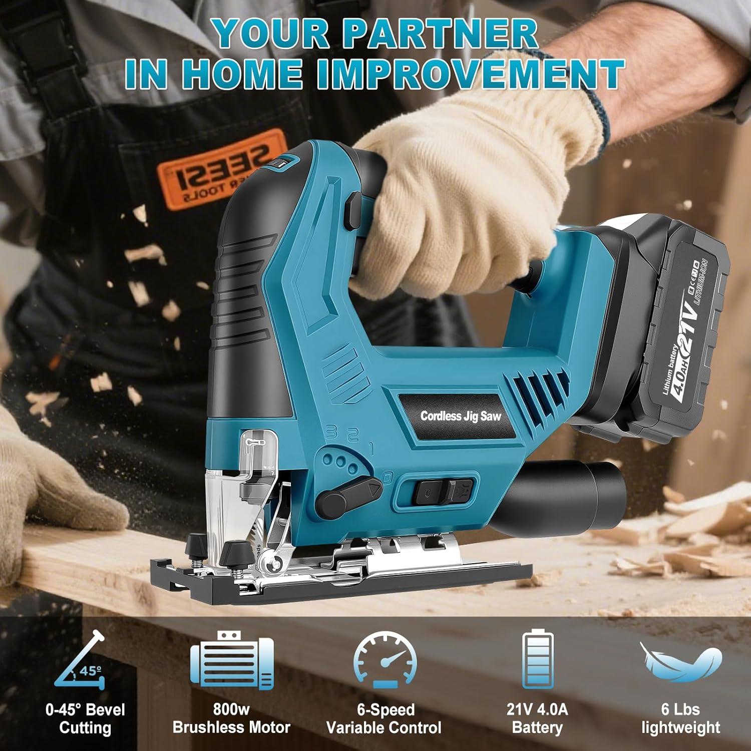 Sierra de Calar Inalámbrica Blayram 21V con Luz LED y Bisel