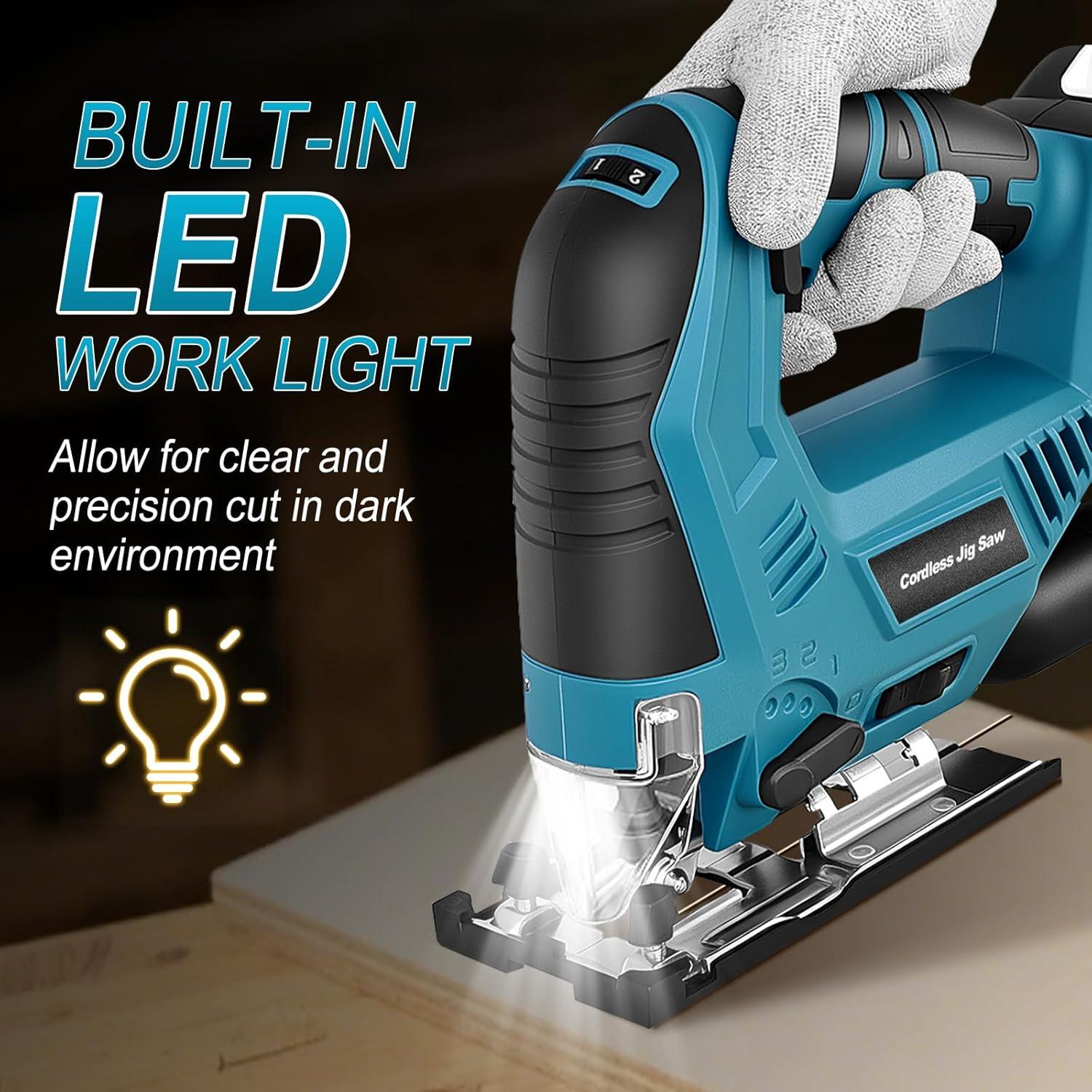 Sierra de Calar Inalámbrica Blayram 21V con Luz LED y Bisel