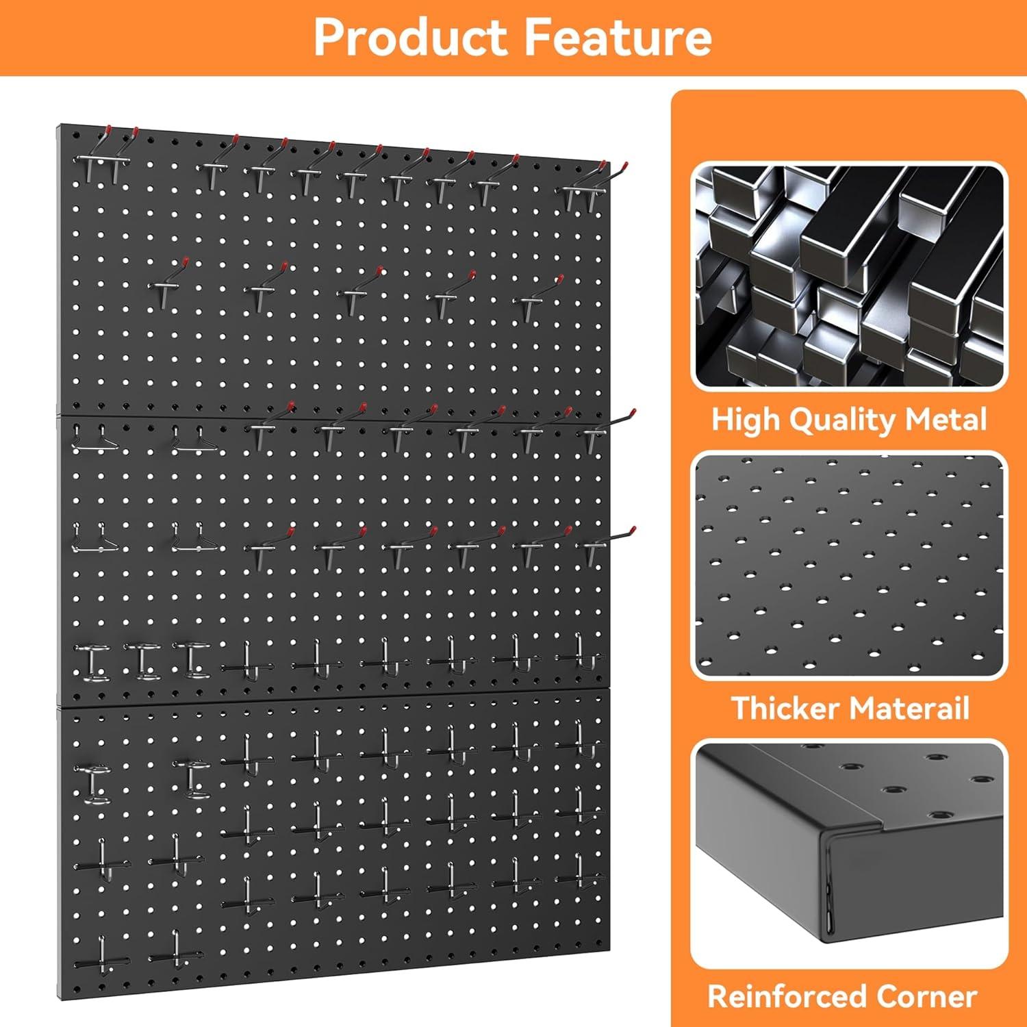 Tablero Organizador de Herramientas WALMANN 96PCS Metal Negro