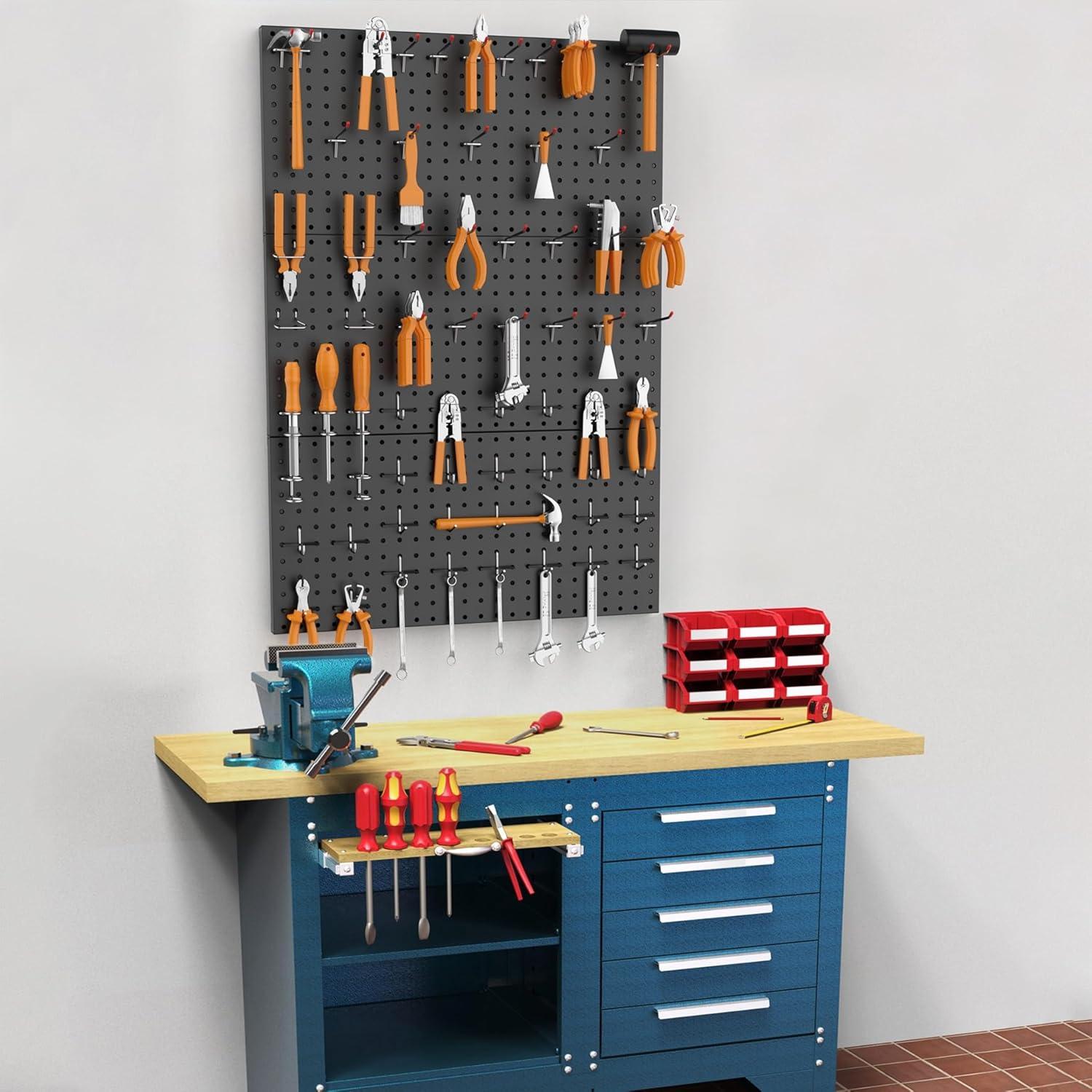 Tablero Organizador de Herramientas WALMANN 96PCS Metal Negro