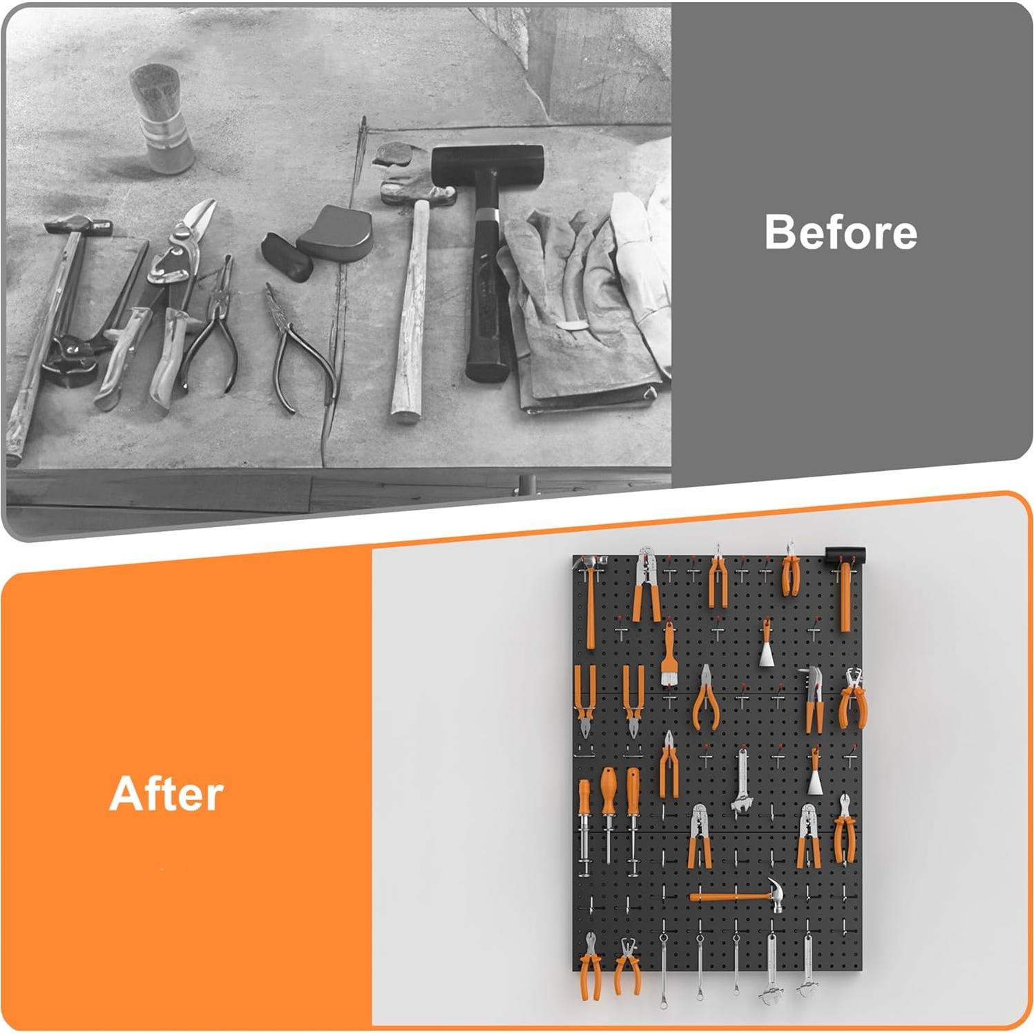 Tablero Organizador de Herramientas WALMANN 96PCS Metal Negro