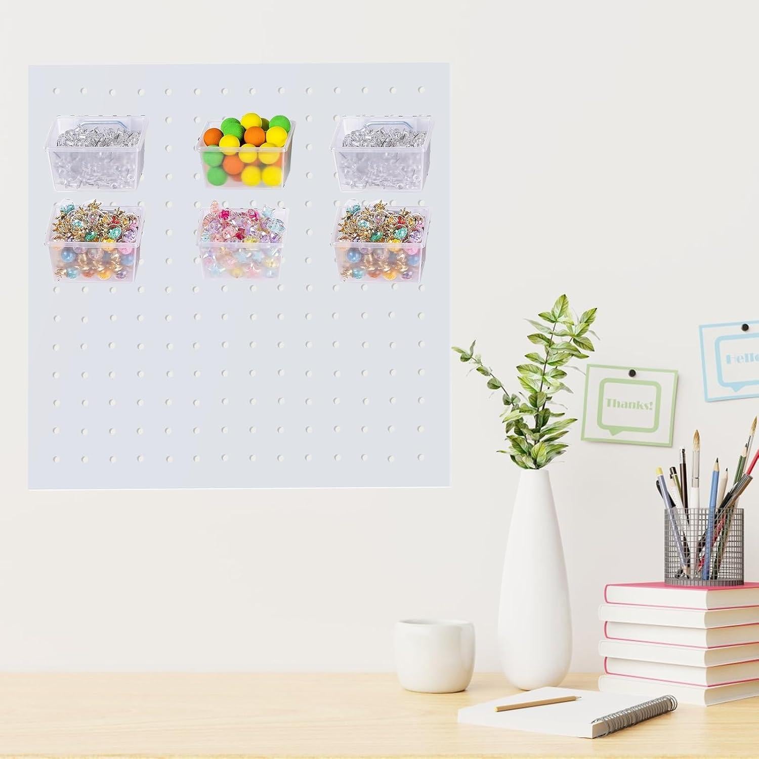 Juego de 6 Contenedores para Tablero Perforado JoyHuaTrade 8.5x8x4.6cm