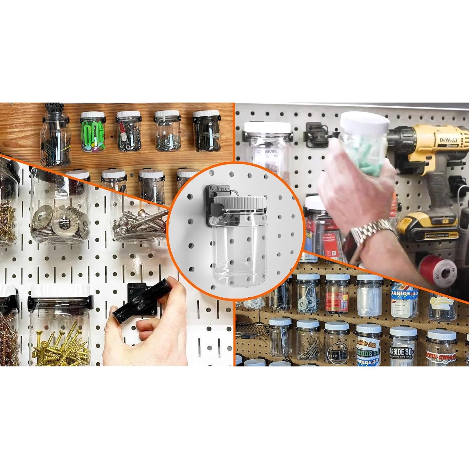 Tarros de Pegboard Wallwerx 16oz (473ml) - Paquete de 12