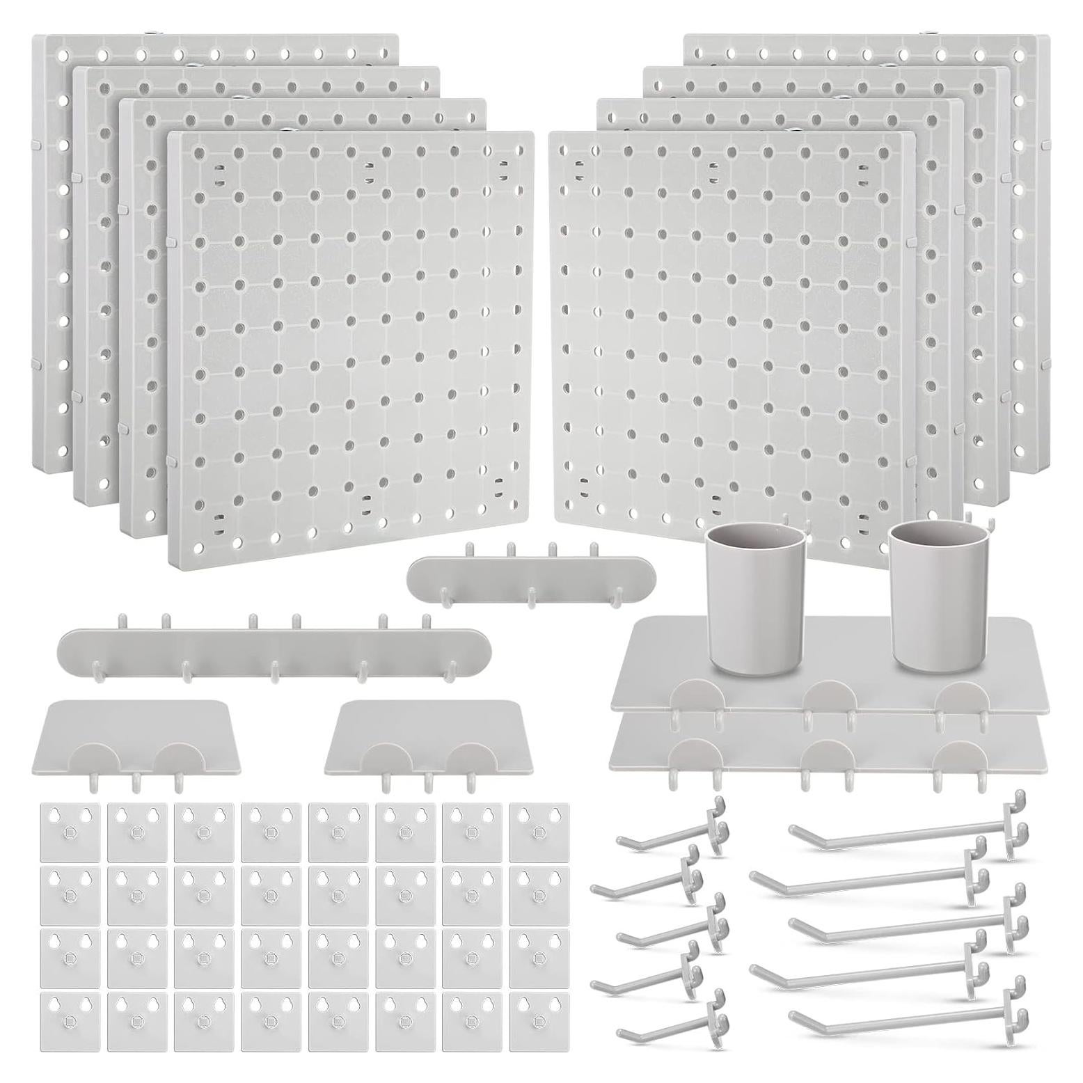 Kit Organizador de Paneles de Pegboard Chunful 58 Piezas Gris