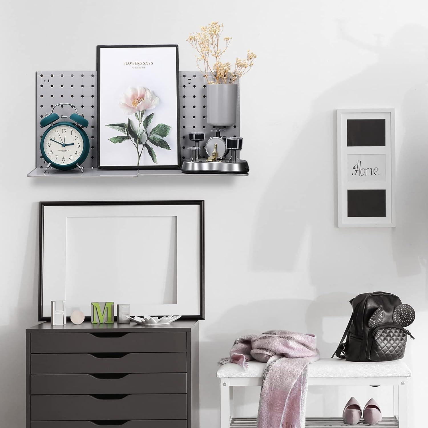 Kit Organizador de Paneles de Pegboard Chunful 58 Piezas Gris