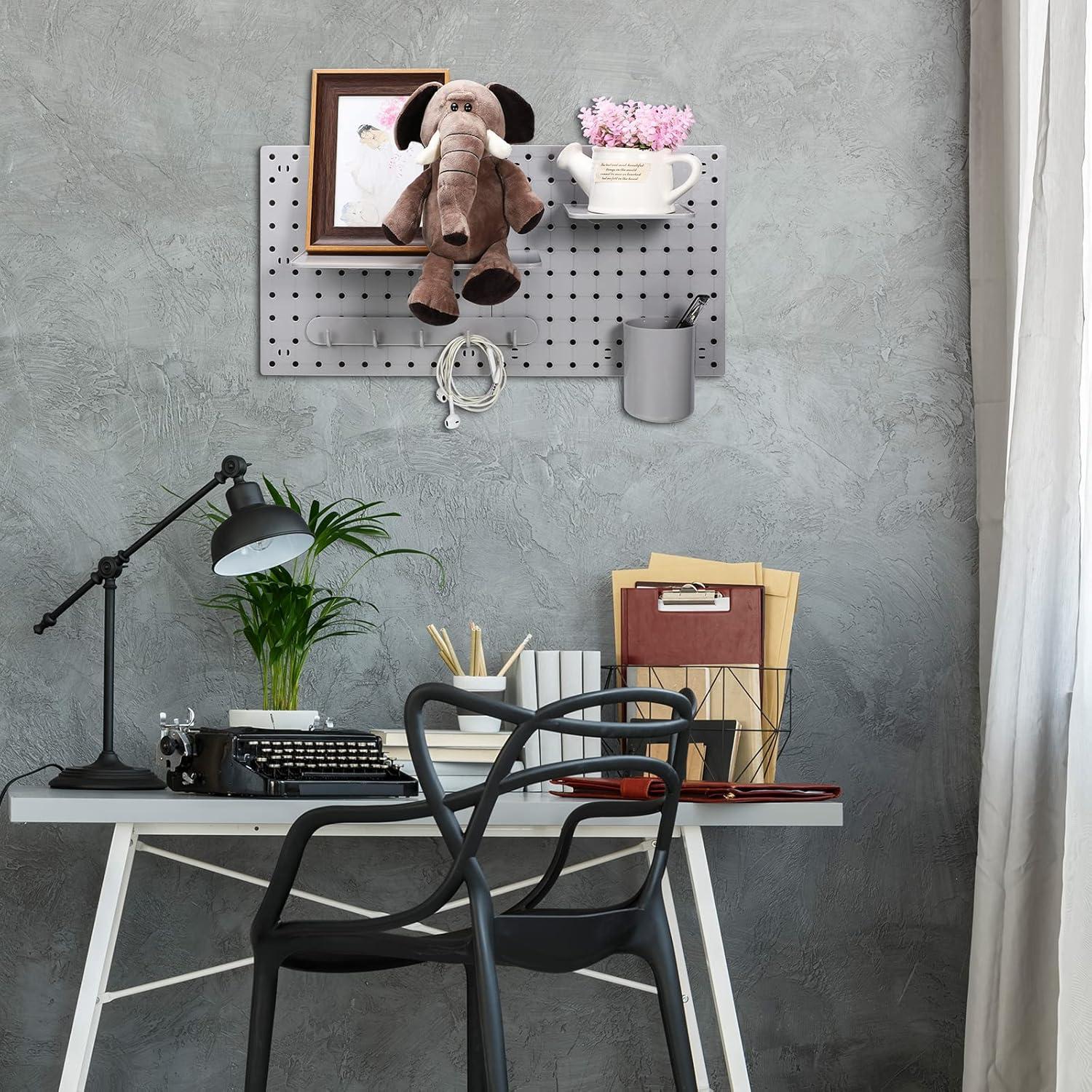 Kit Organizador de Paneles de Pegboard Chunful 58 Piezas Gris