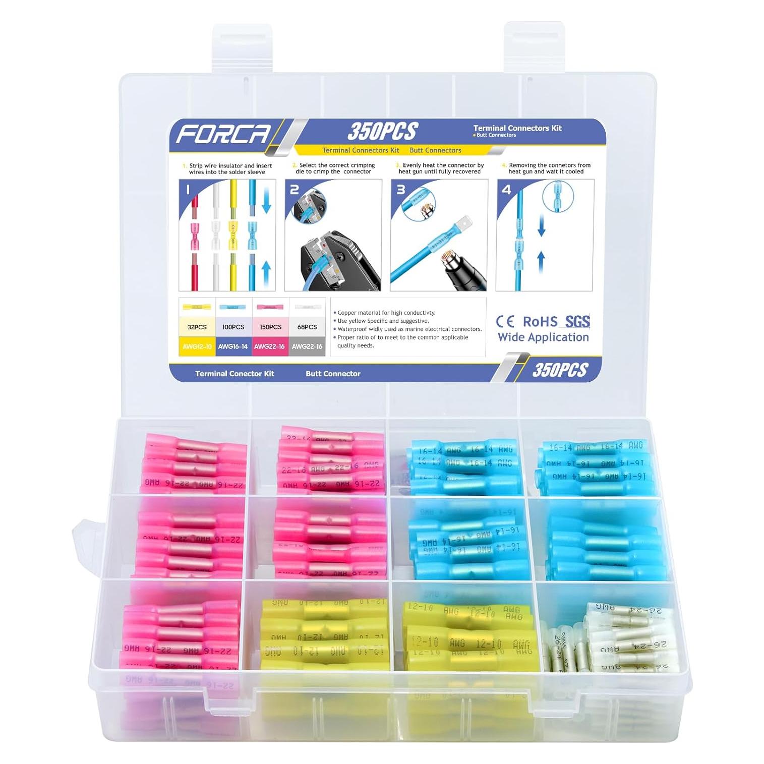 Kit de Conectores de Calor Retráctiles FORCA 350 Piezas