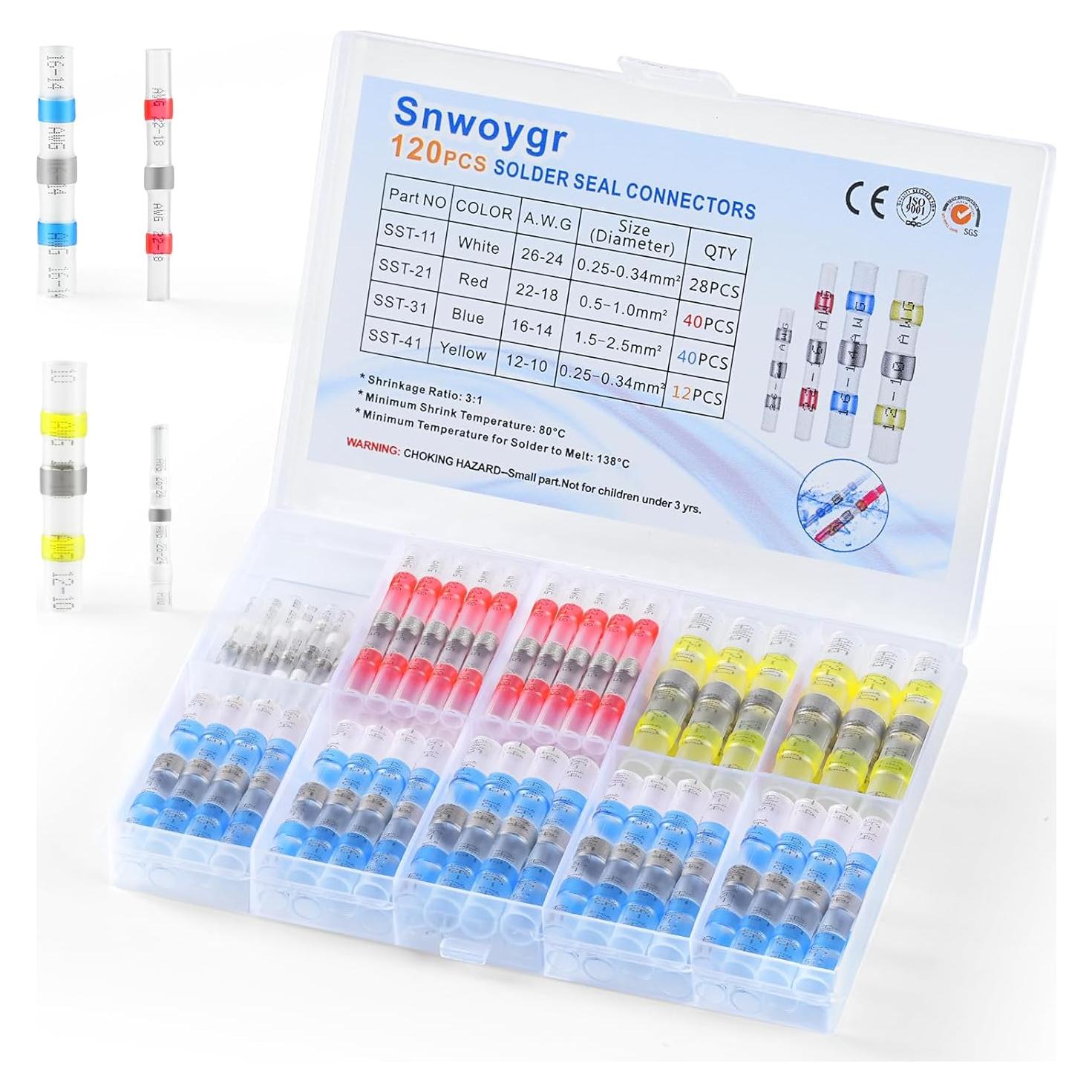 Kit de Conectores Termoretráctiles Snwoygr 120PCS Impermeables