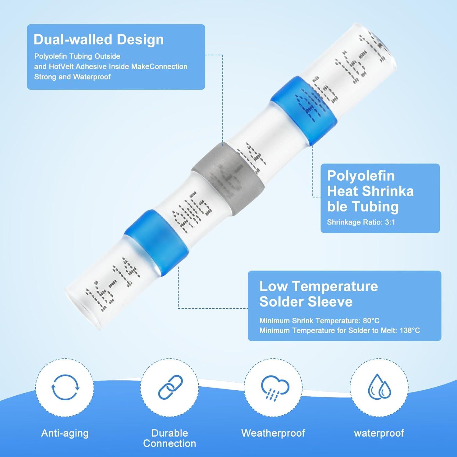 Kit de Conectores Termoretráctiles Snwoygr 120PCS Impermeables