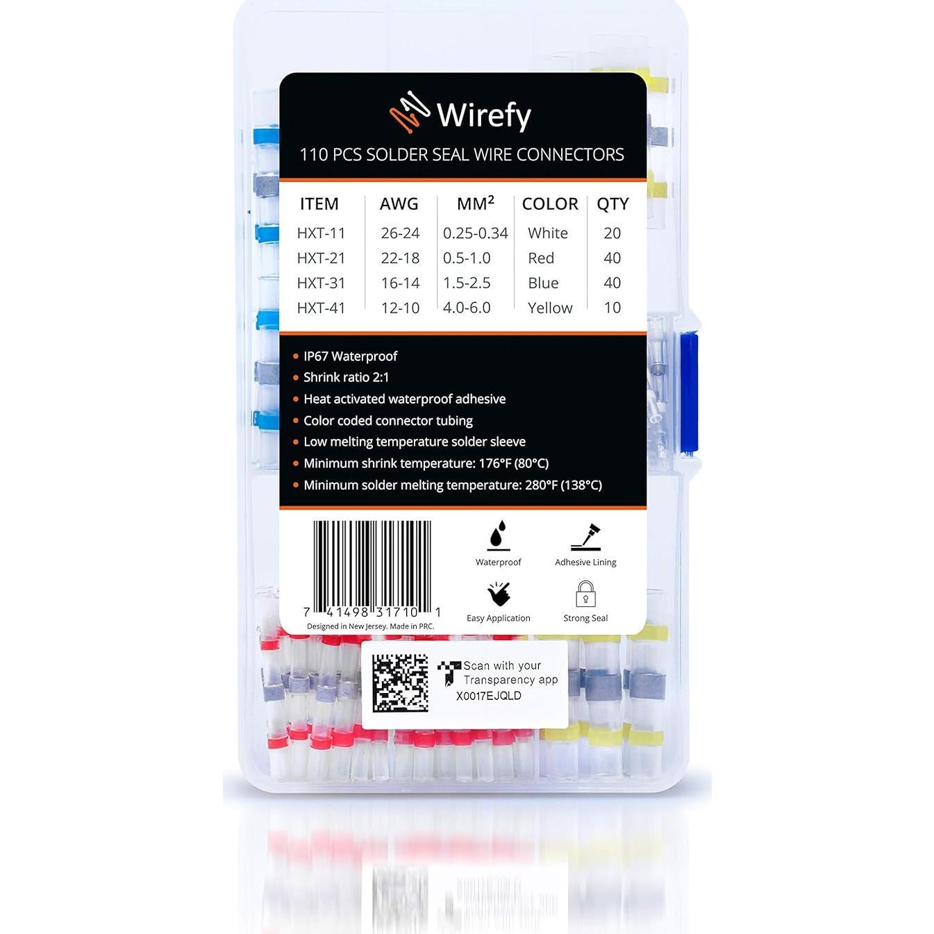 Kit de Conectores de Soldadura Wirefy 110 PCS - 26-10 AWG