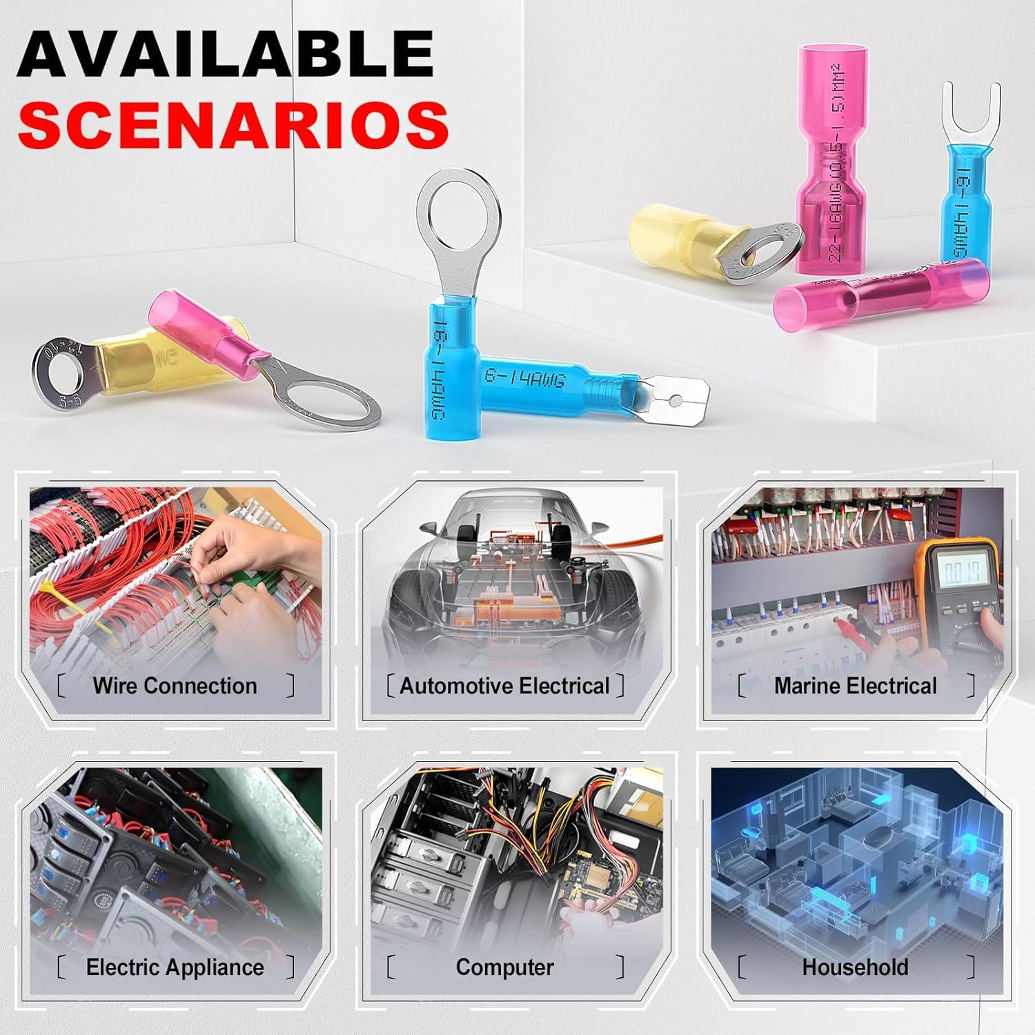 Kit de Conectores Termoretráctiles AIRIC 120 PCS 22-10 AWG