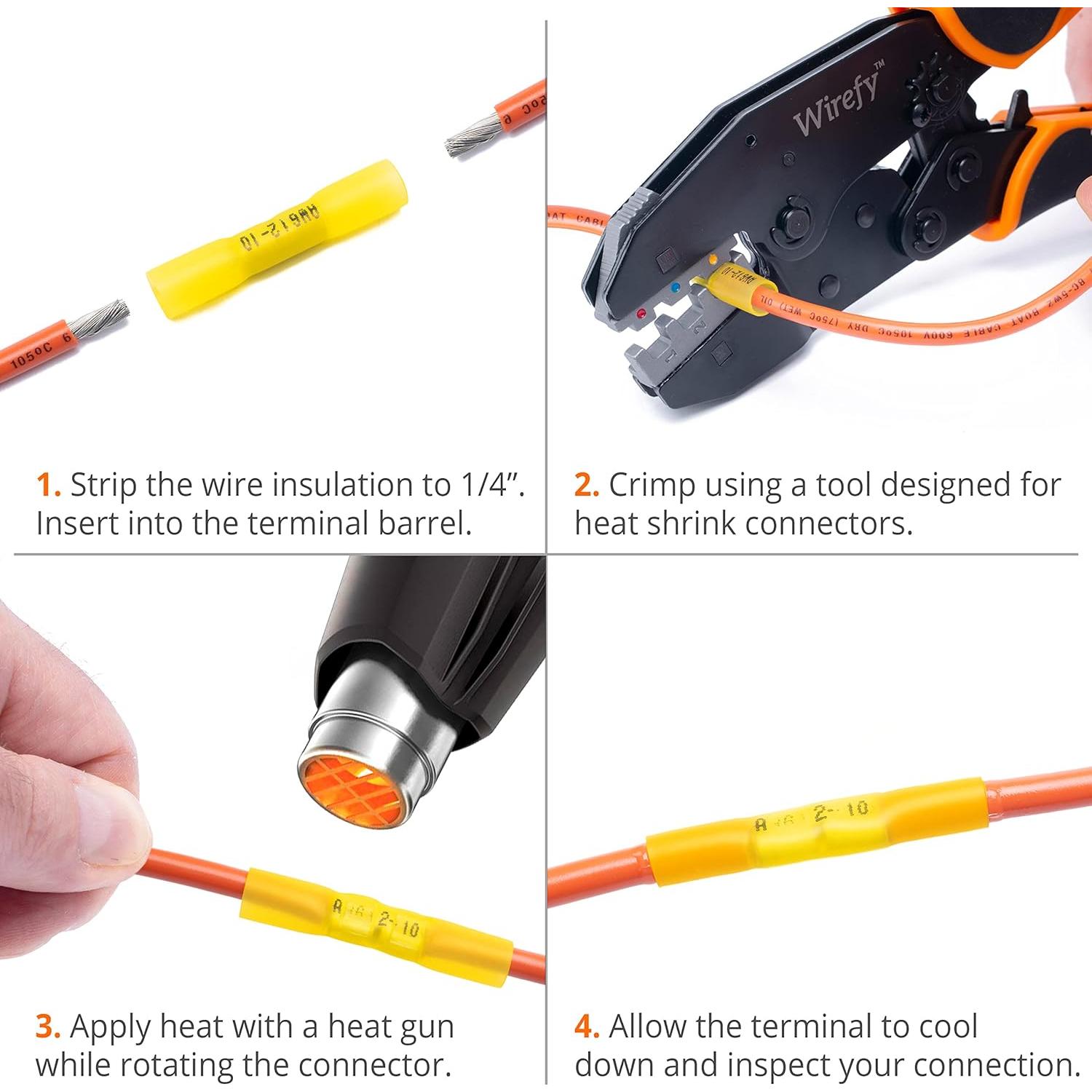 Kit de Conectores de Empalme de Calor Wirefy 180 PCS - 22-10 AWG