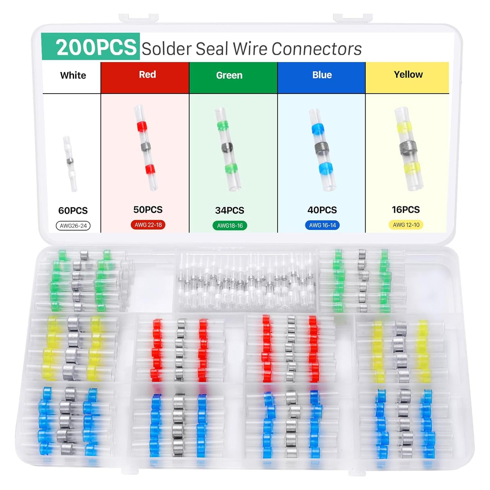 Kit de 200 Conectores de Cable con Sello Térmico YNZDRWA