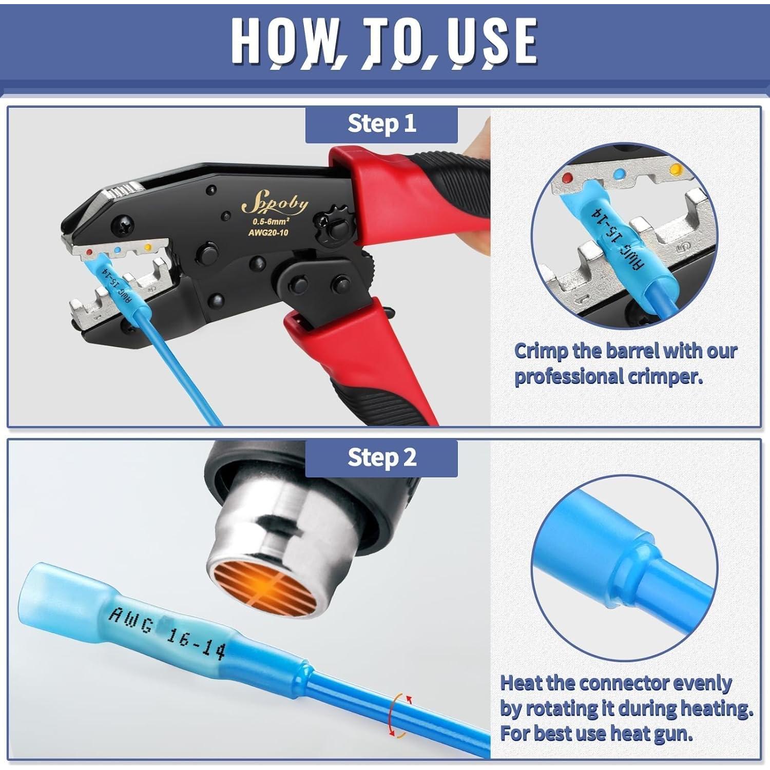 Kit de 340 Conectores Termoretráctiles Sopoby Impermeables