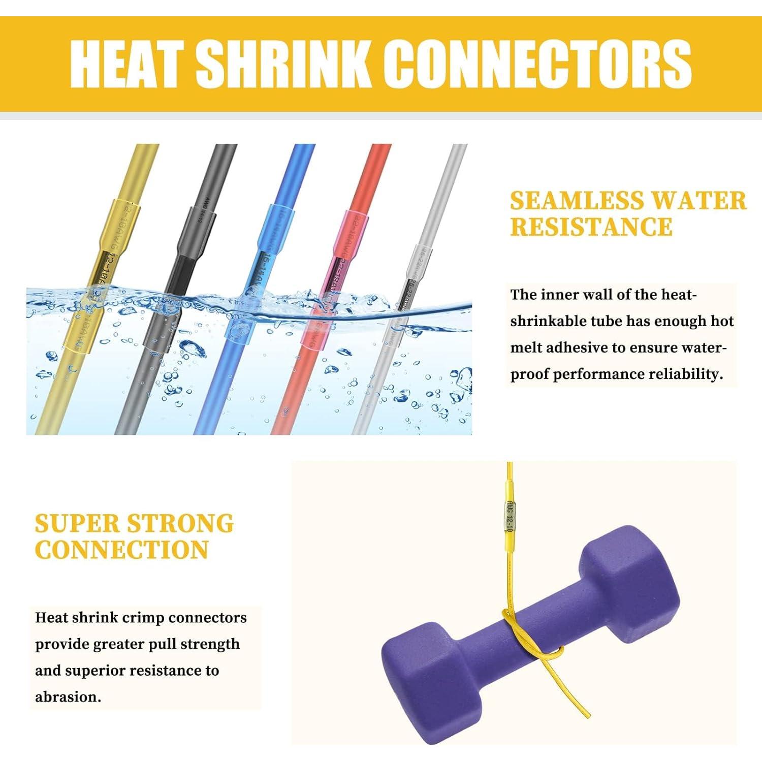 Kit 525 Conectores Termoretráctiles Camtek 22-10 AWG Impermeables