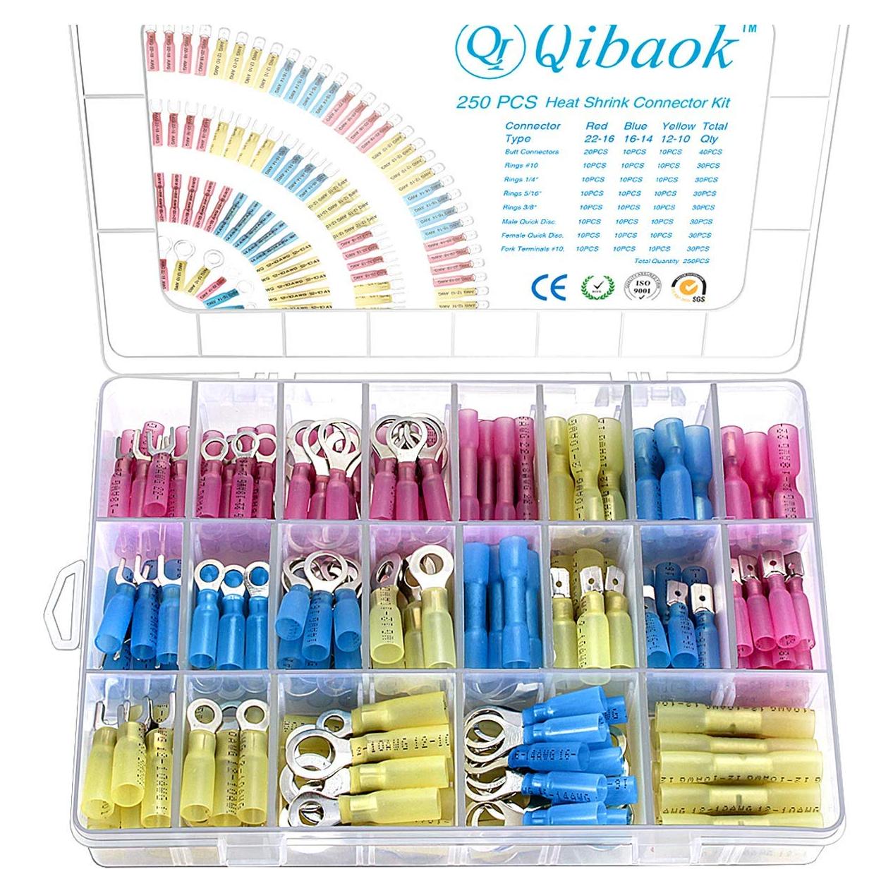 Kit de Conectores Termoretráctiles Qibaok 250 PCS - Impermeables