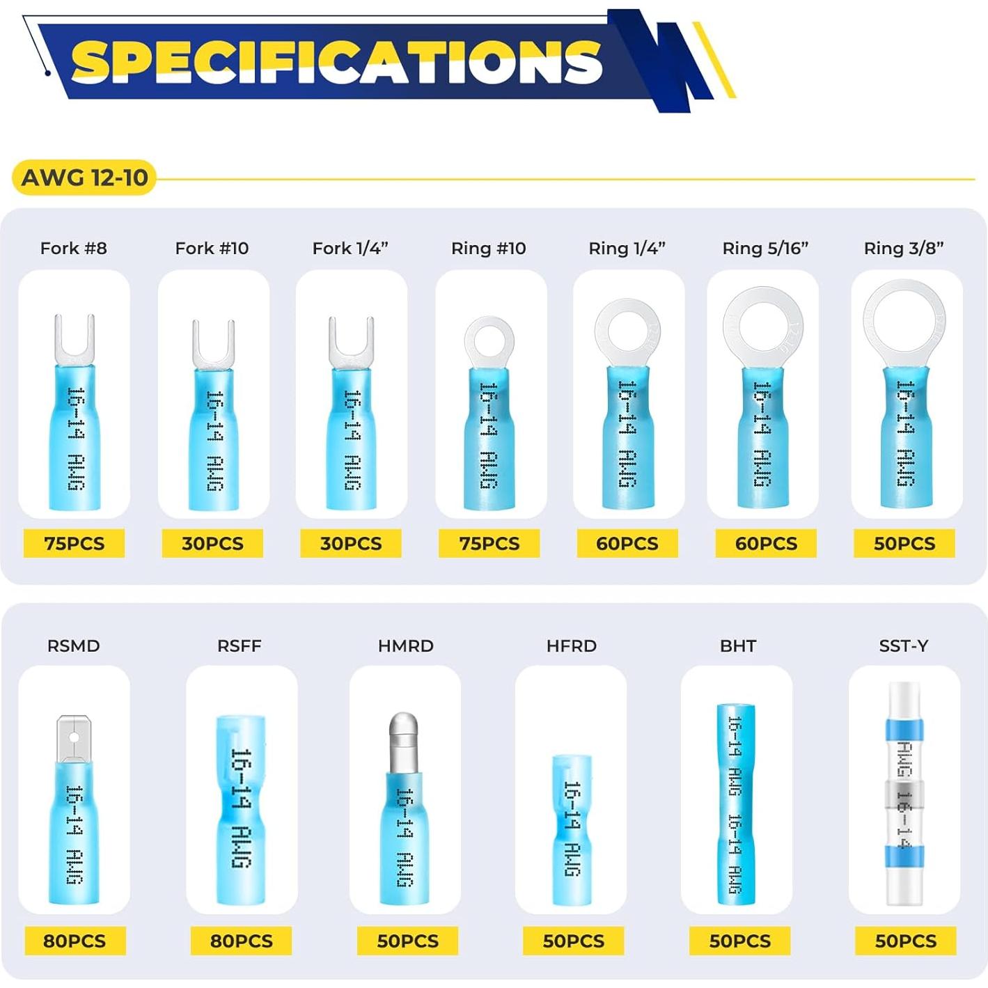Kit de Conectores de Cable Termoretráctiles FORCA 740pcs