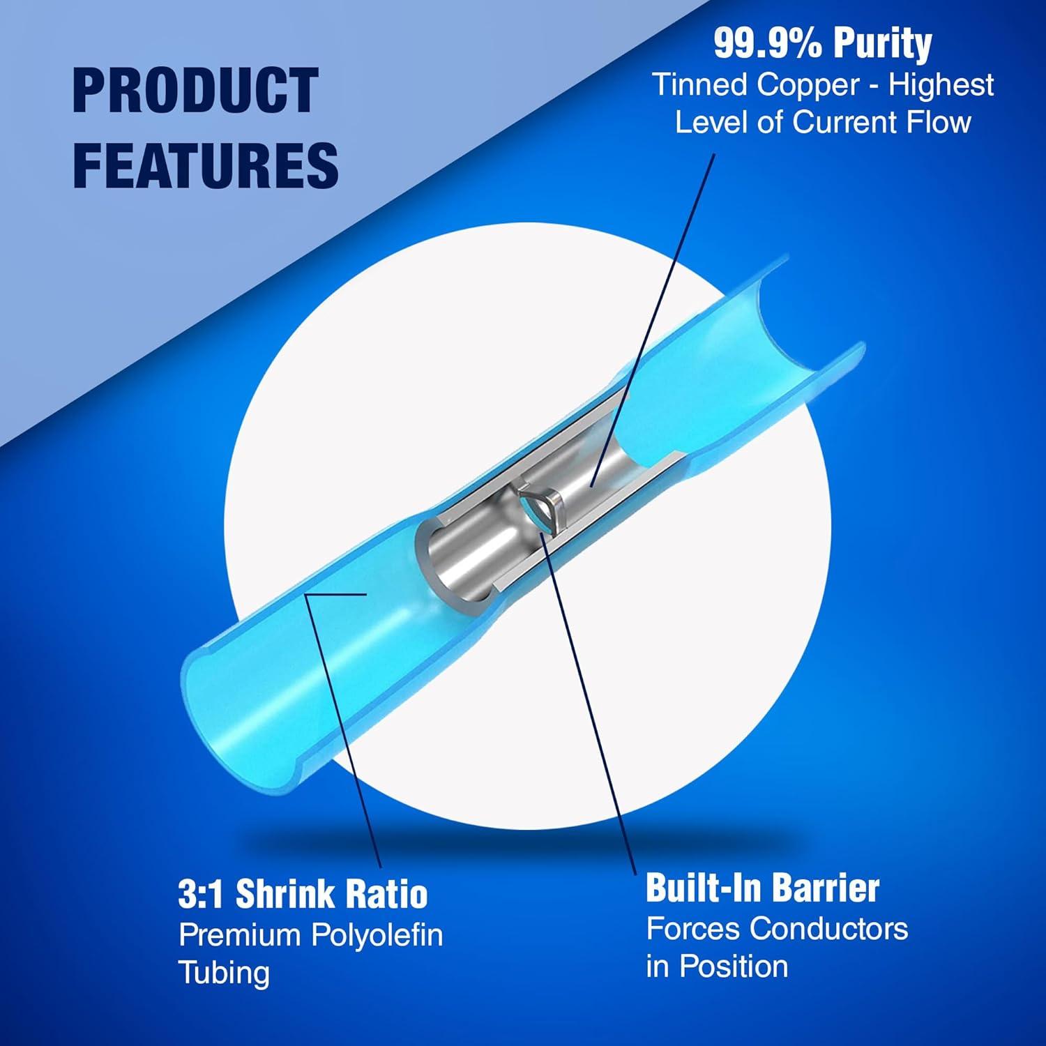 Kit de Conectores Termocontraíbles New Age 220 Piezas AWG 26-10
