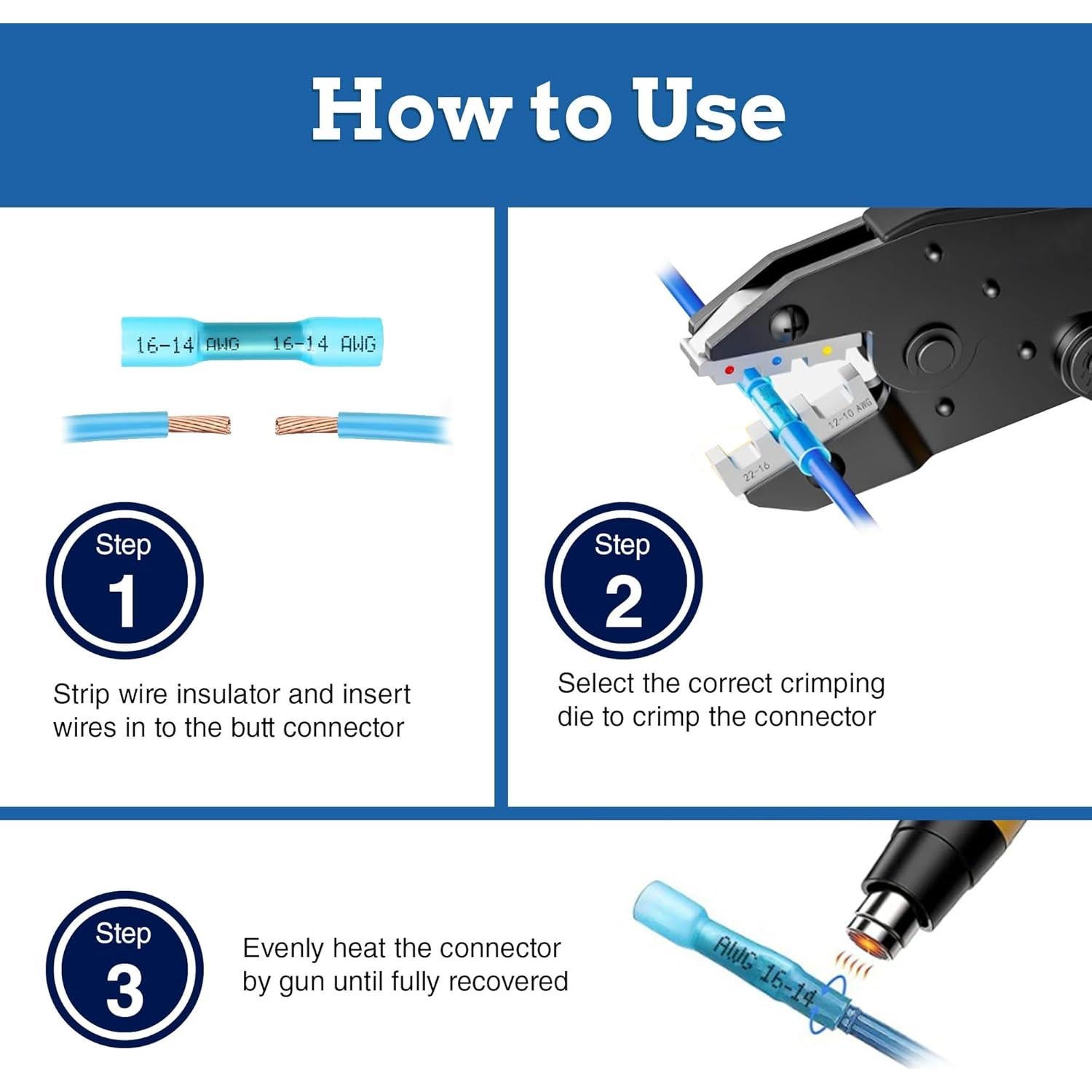Kit de Conectores Termocontraíbles New Age 220 Piezas AWG 26-10