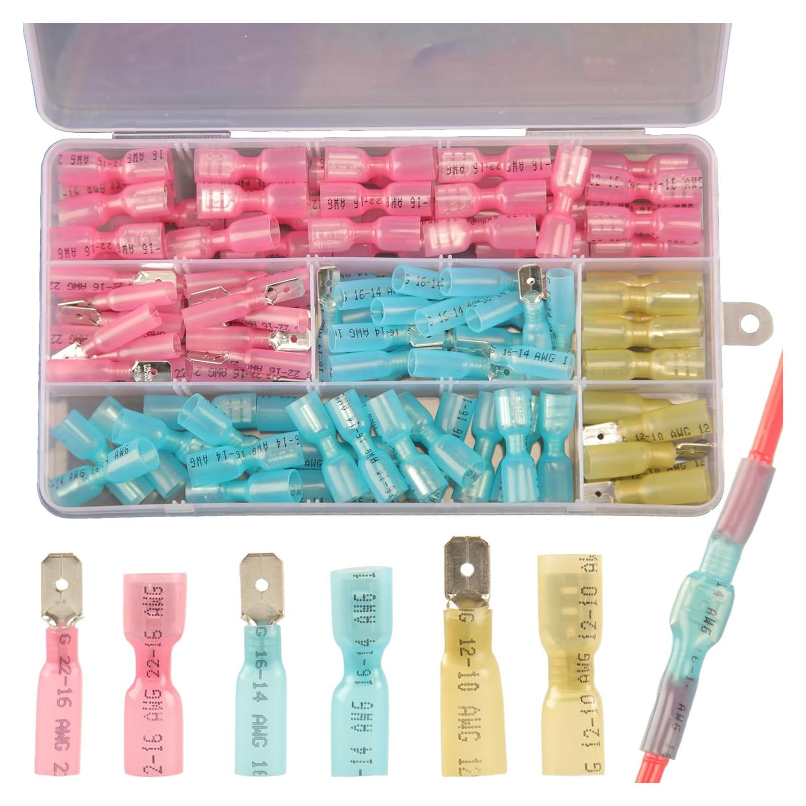 Kit de 112 Conectores de Espada Termocontraíbles Feggizuli